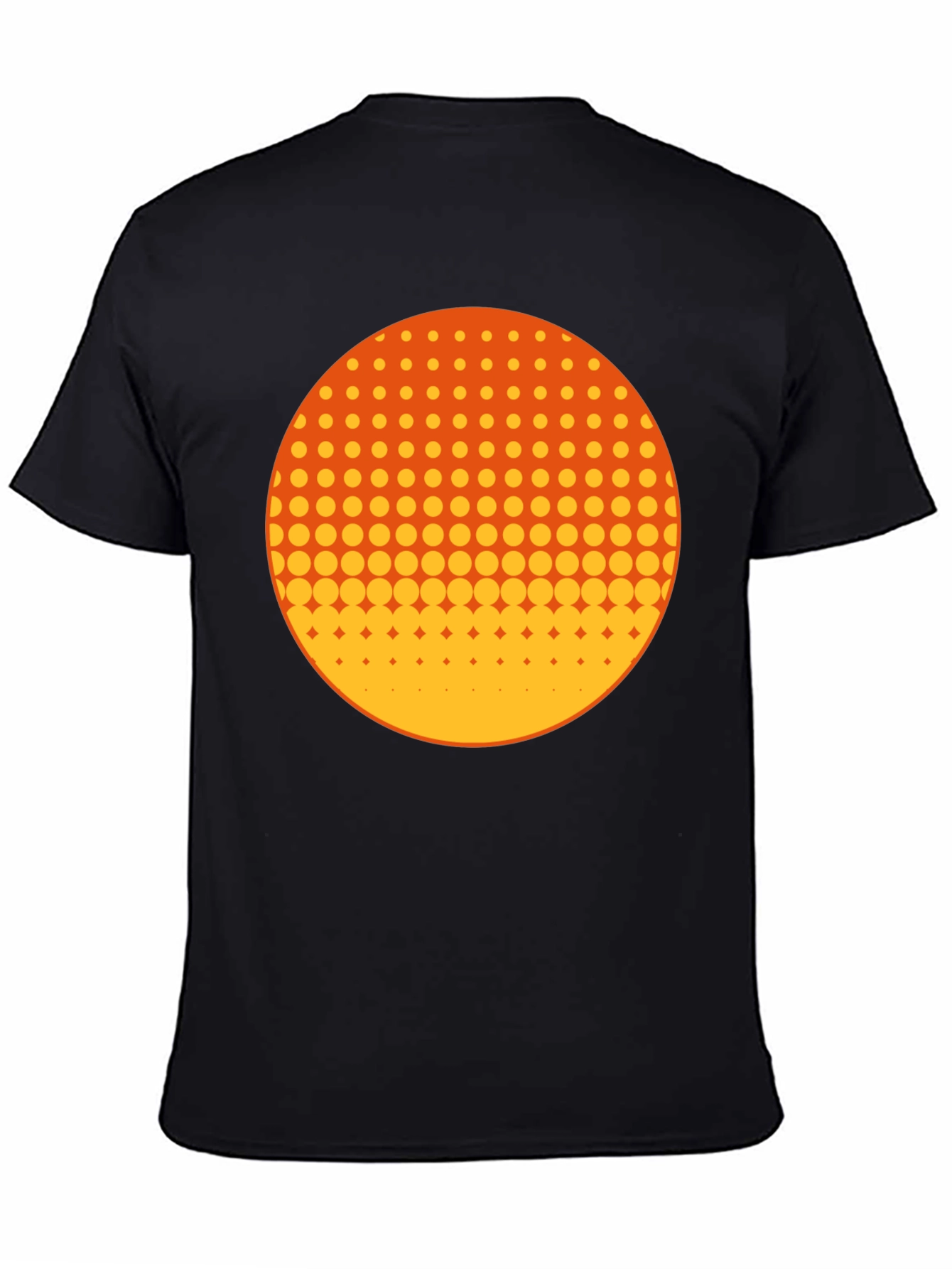 Black Retro Halftone Circle Graphic Tee - Black view 4