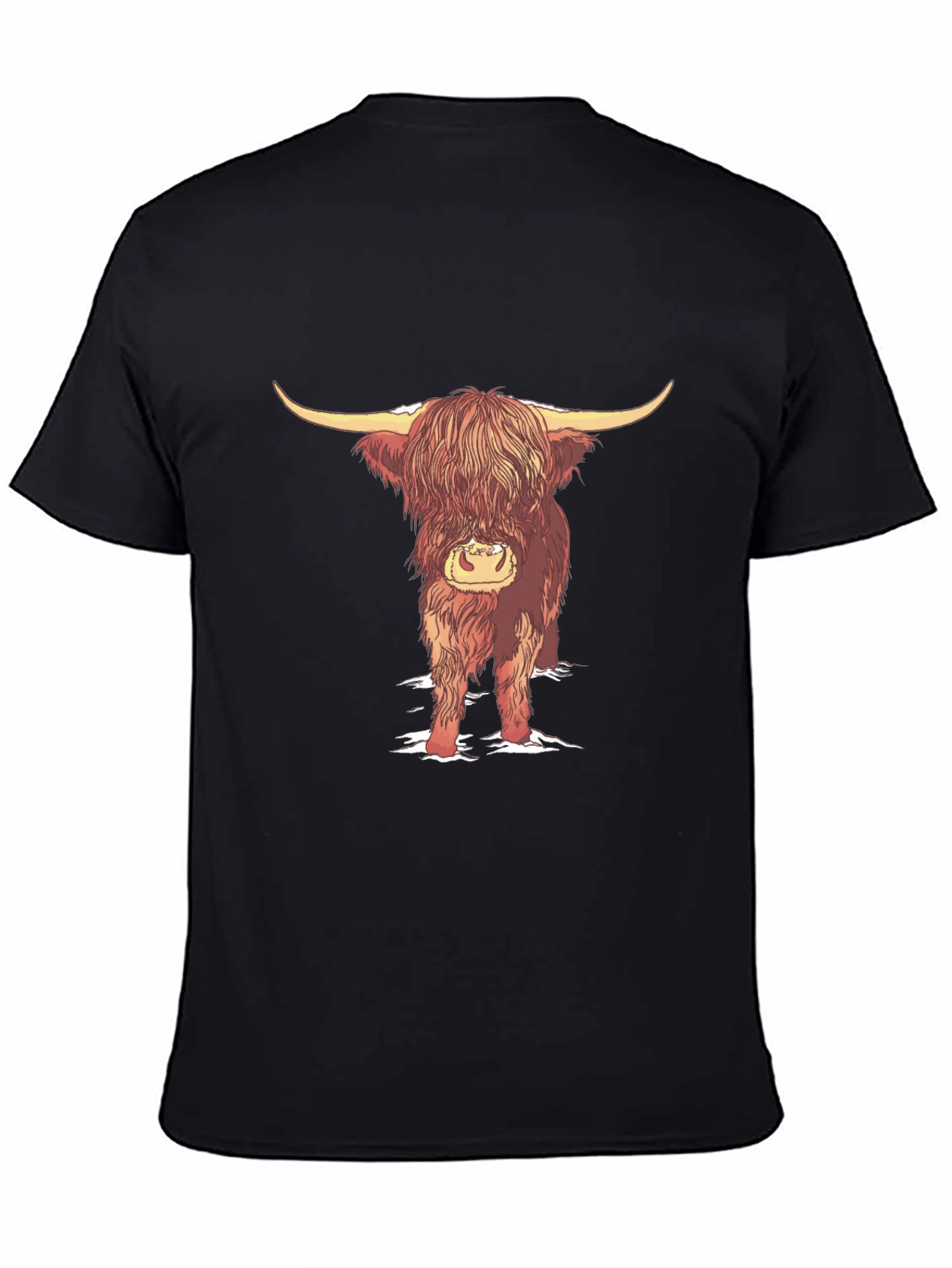 Black Highland Cow Graphic Tee - Black view 4
