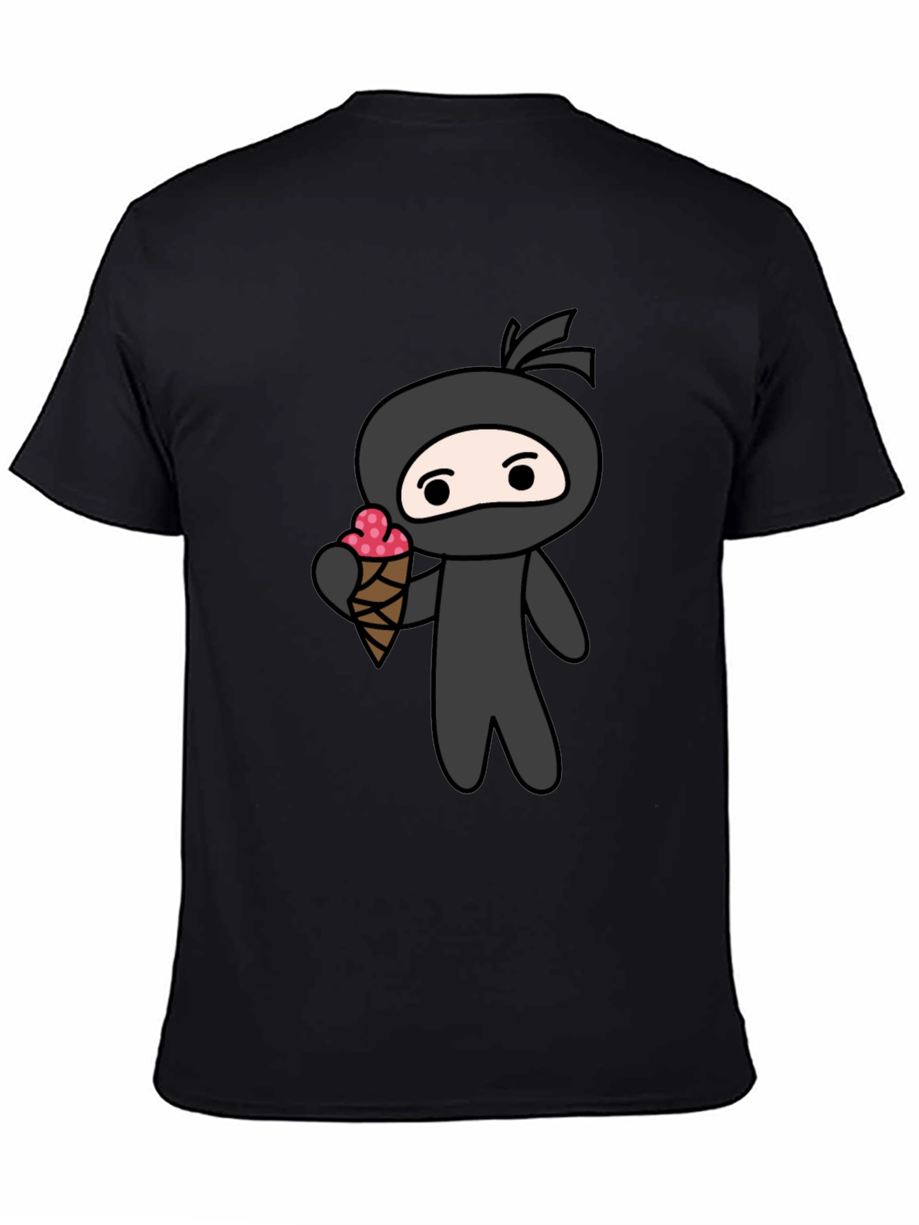 Black Ninja Ice Cream T-Shirt - Fun Graphic Tee view 4