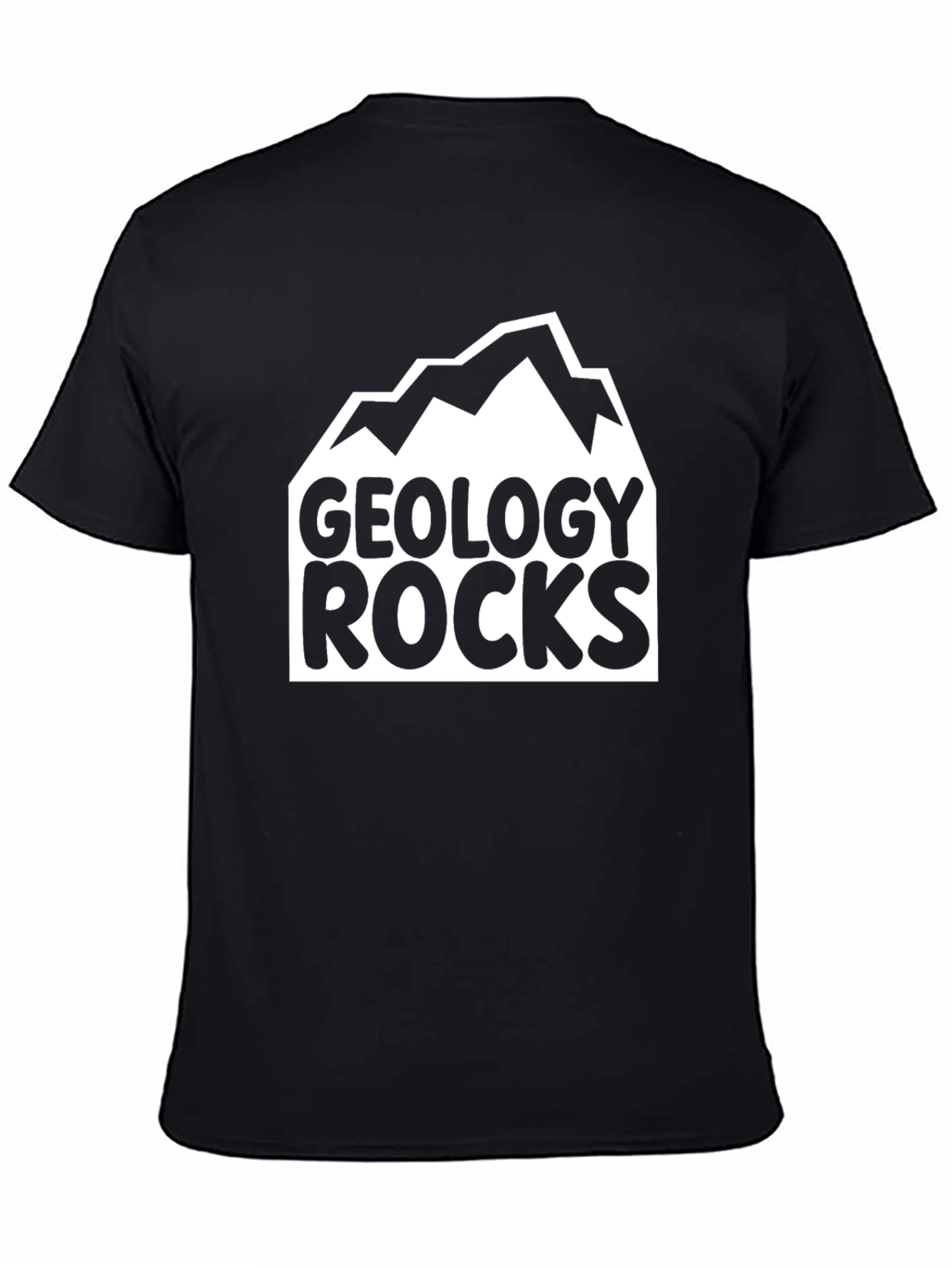Black Geology Rocks Graphic Tee - Mountain Design view 4