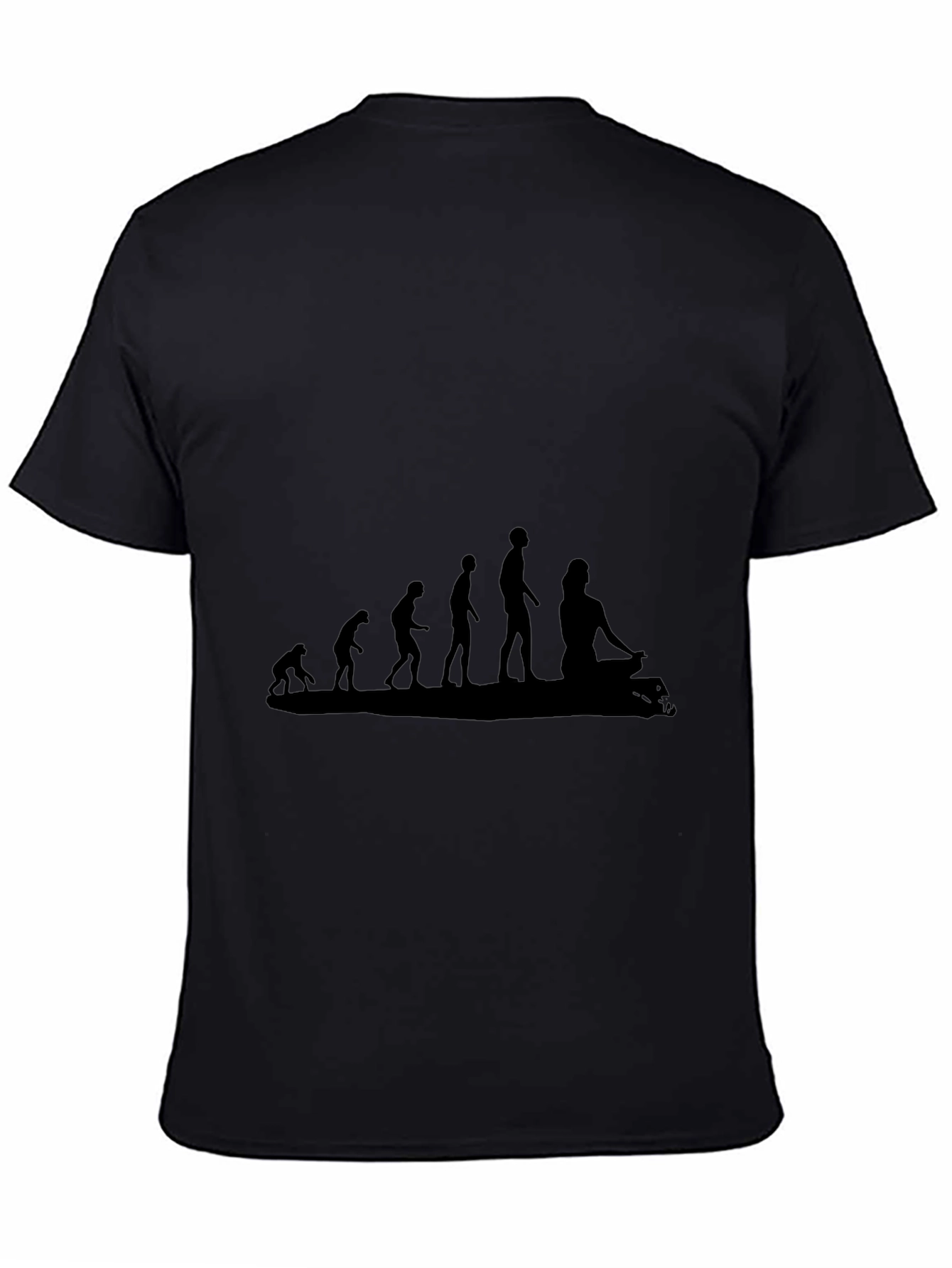 Black Evolution of Yoga T-Shirt - Black Cotton Tee view 4