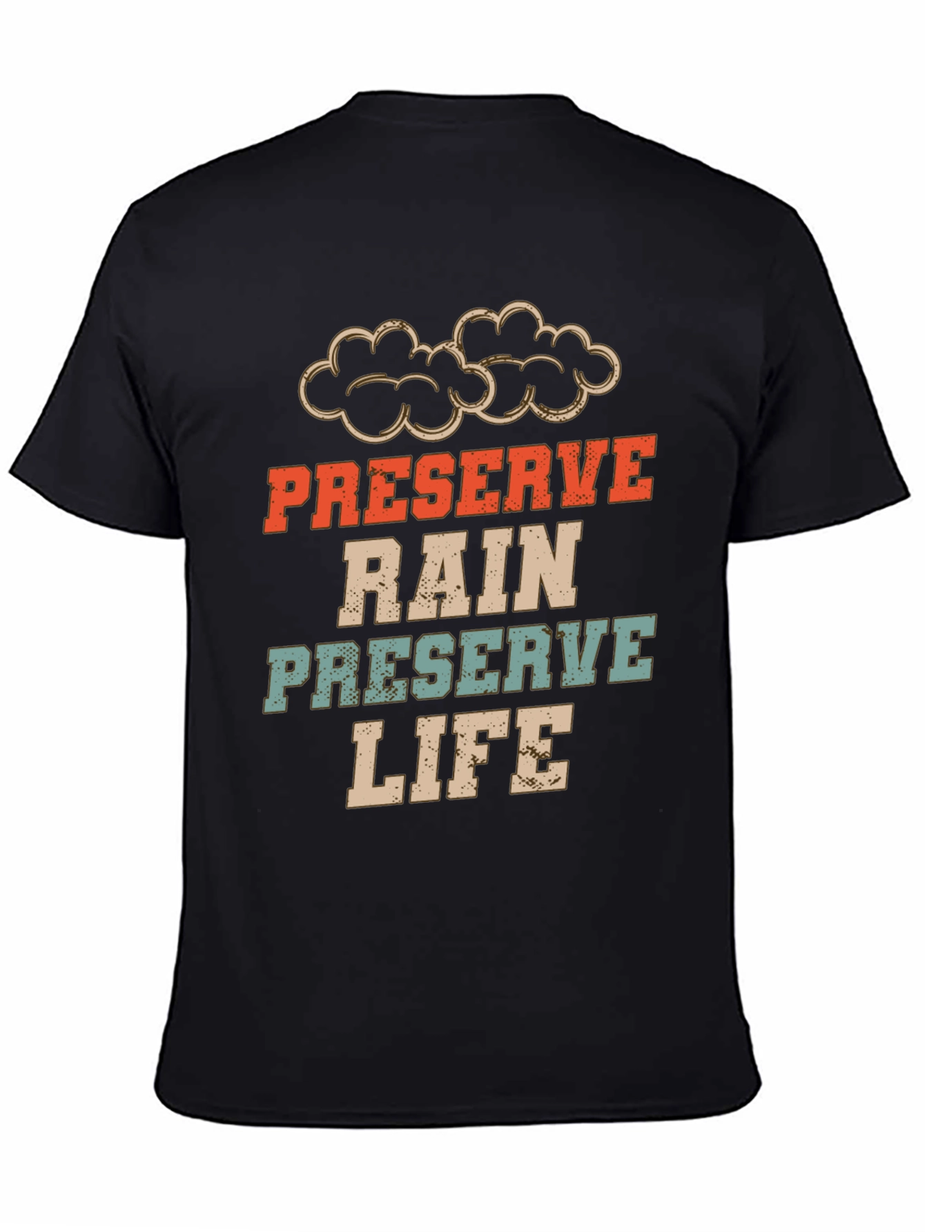 Black Preserve Rain, Preserve Life Graphic Tee view 4
