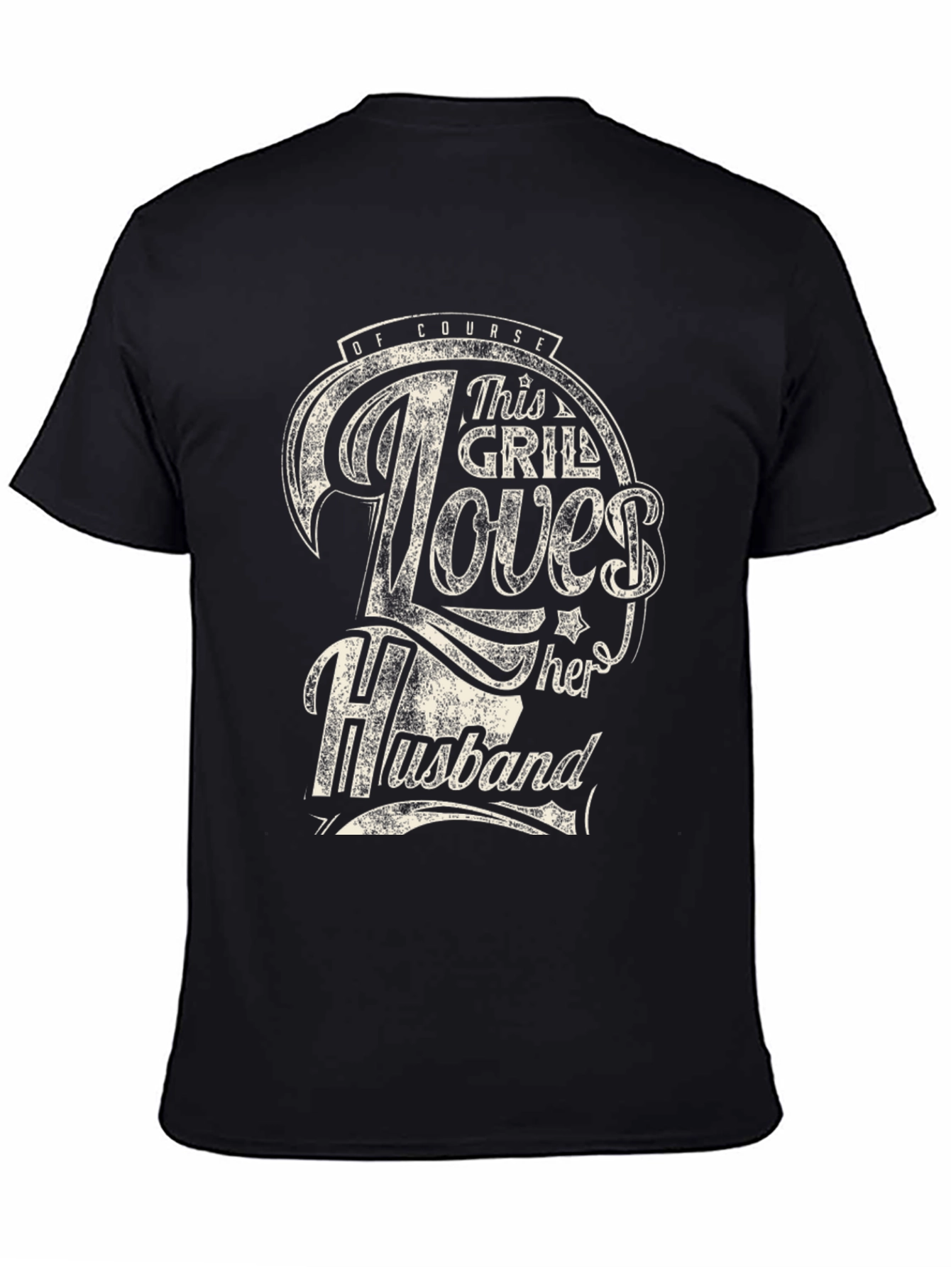Black This Grill Loves Her Husband Black Graphic Tee view 4