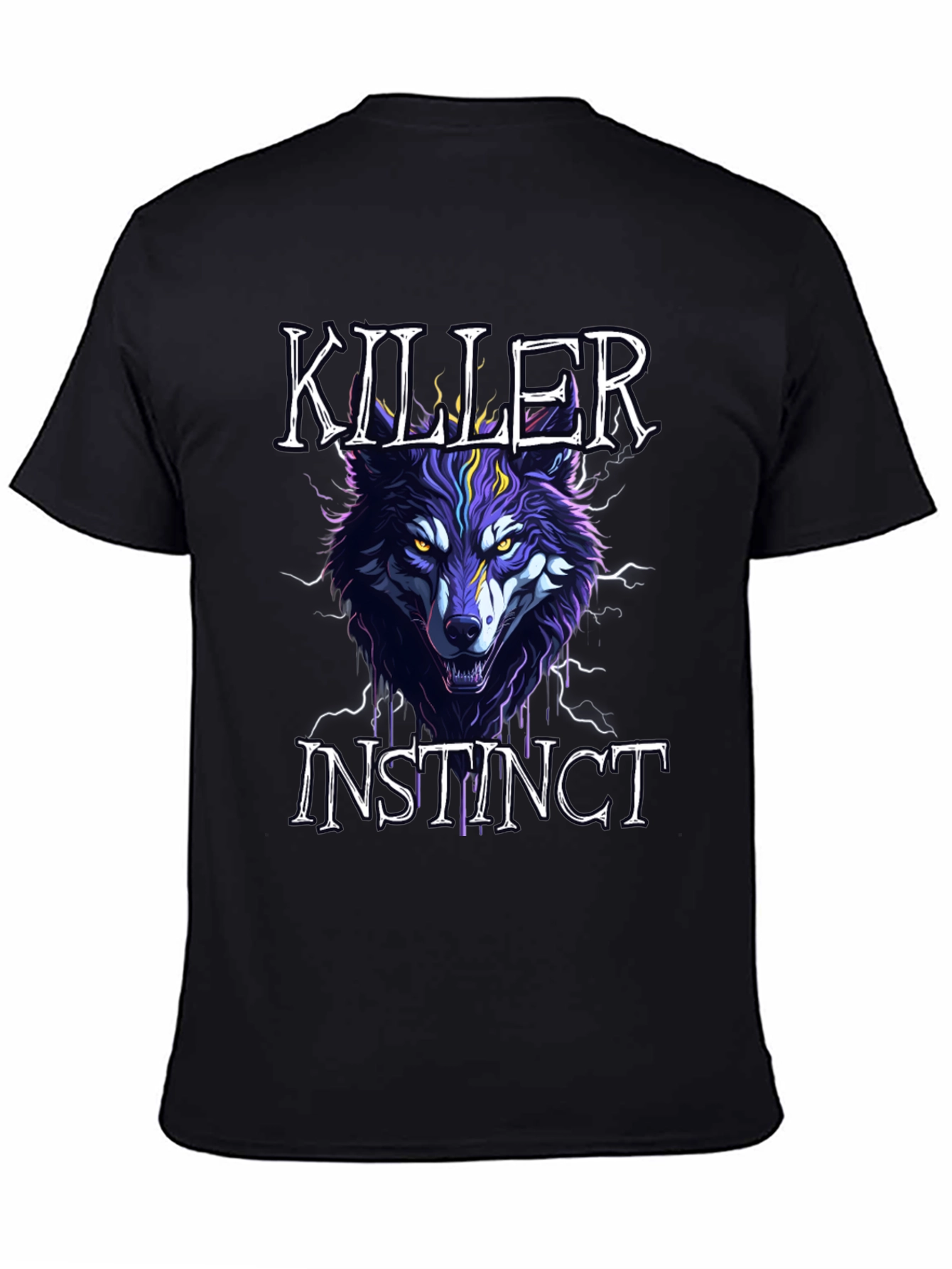 Black Killer Instinct Wolf Graphic Tee - Black view 4