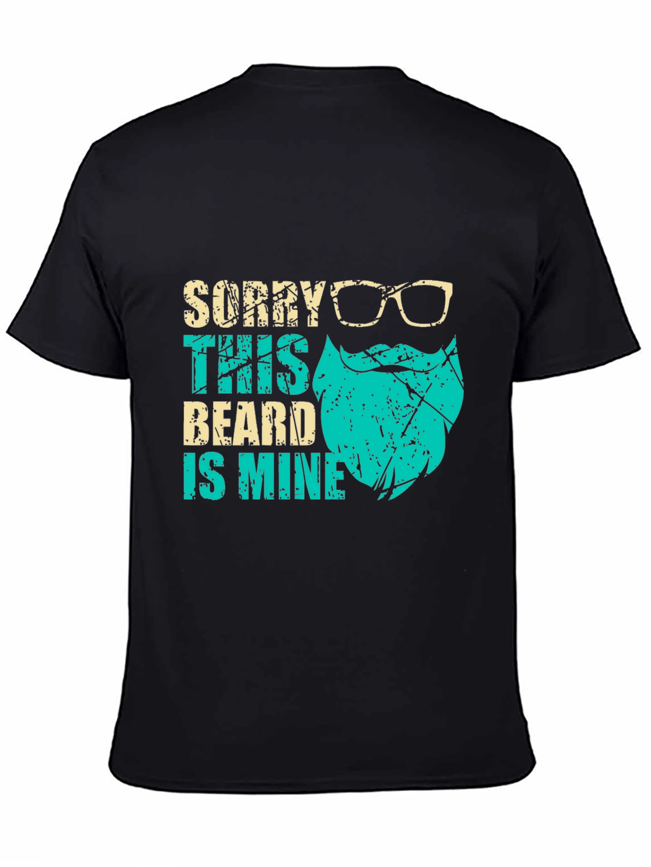 Black Bearded Humor Graphic Tee - 'Sorry This Beard is Mine' view 4