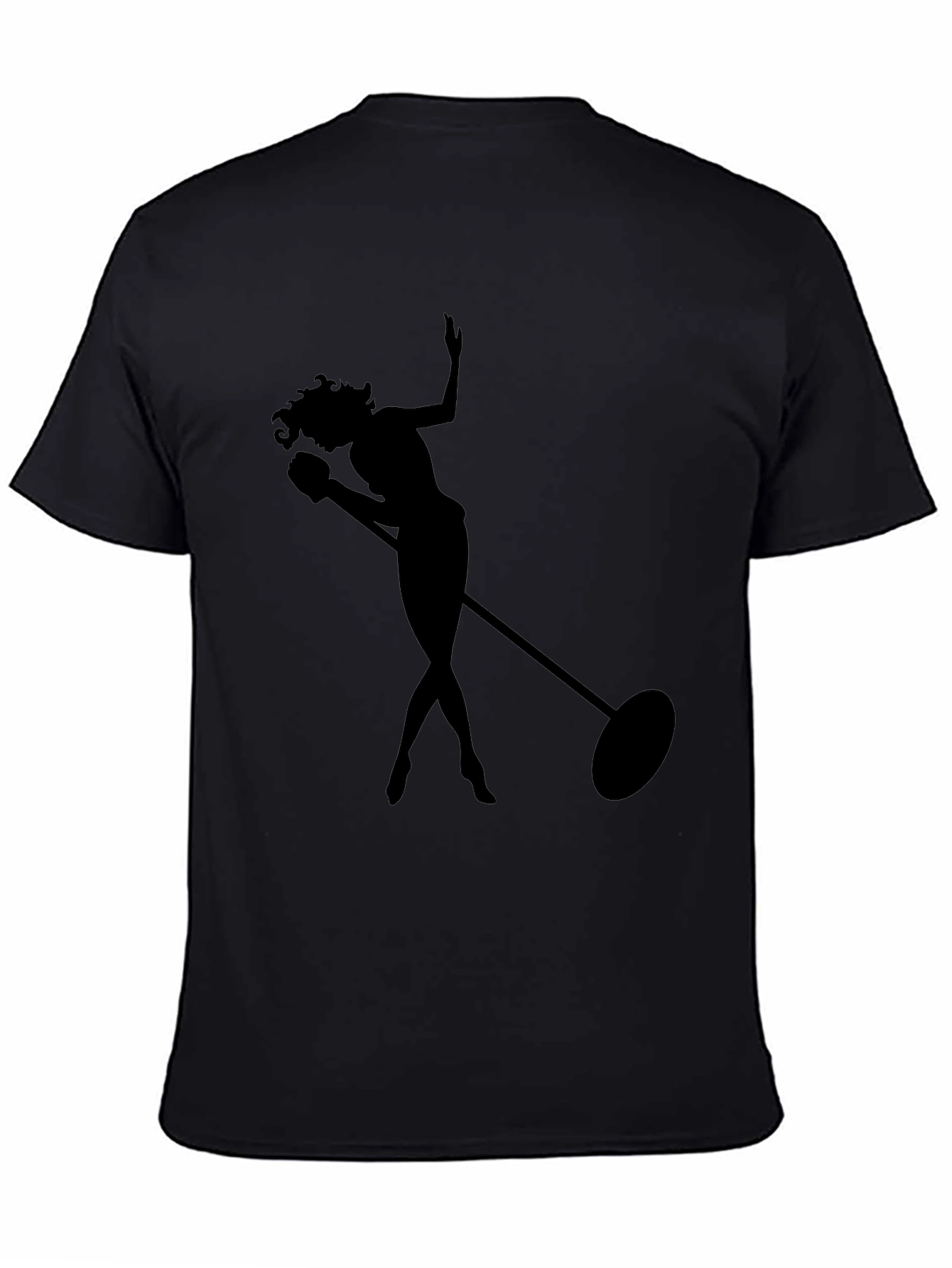 Black Silhouette Singer Graphic Tee - Soft Black T-Shirt view 4