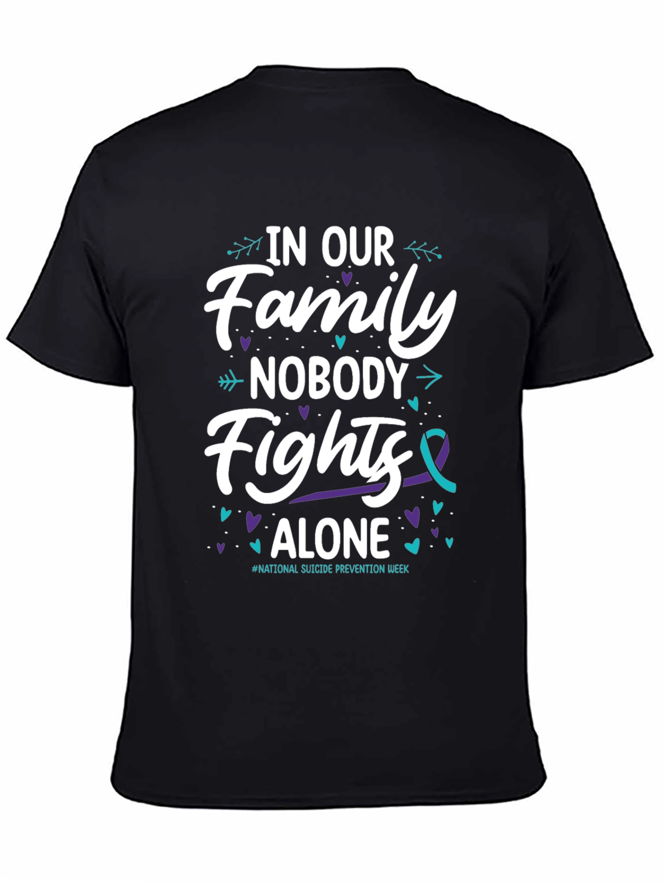 Black In Our Family Nobody Fights Alone T-Shirt view 4