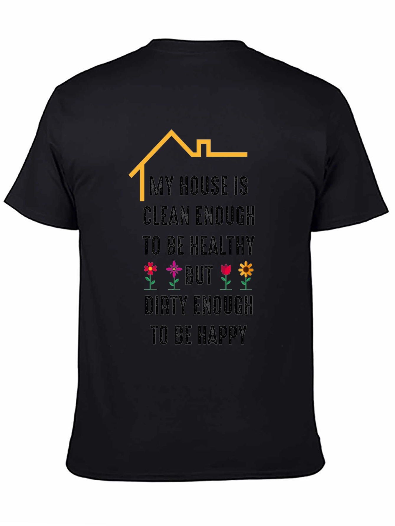 Black Funny House Cleaning T-Shirt view 4