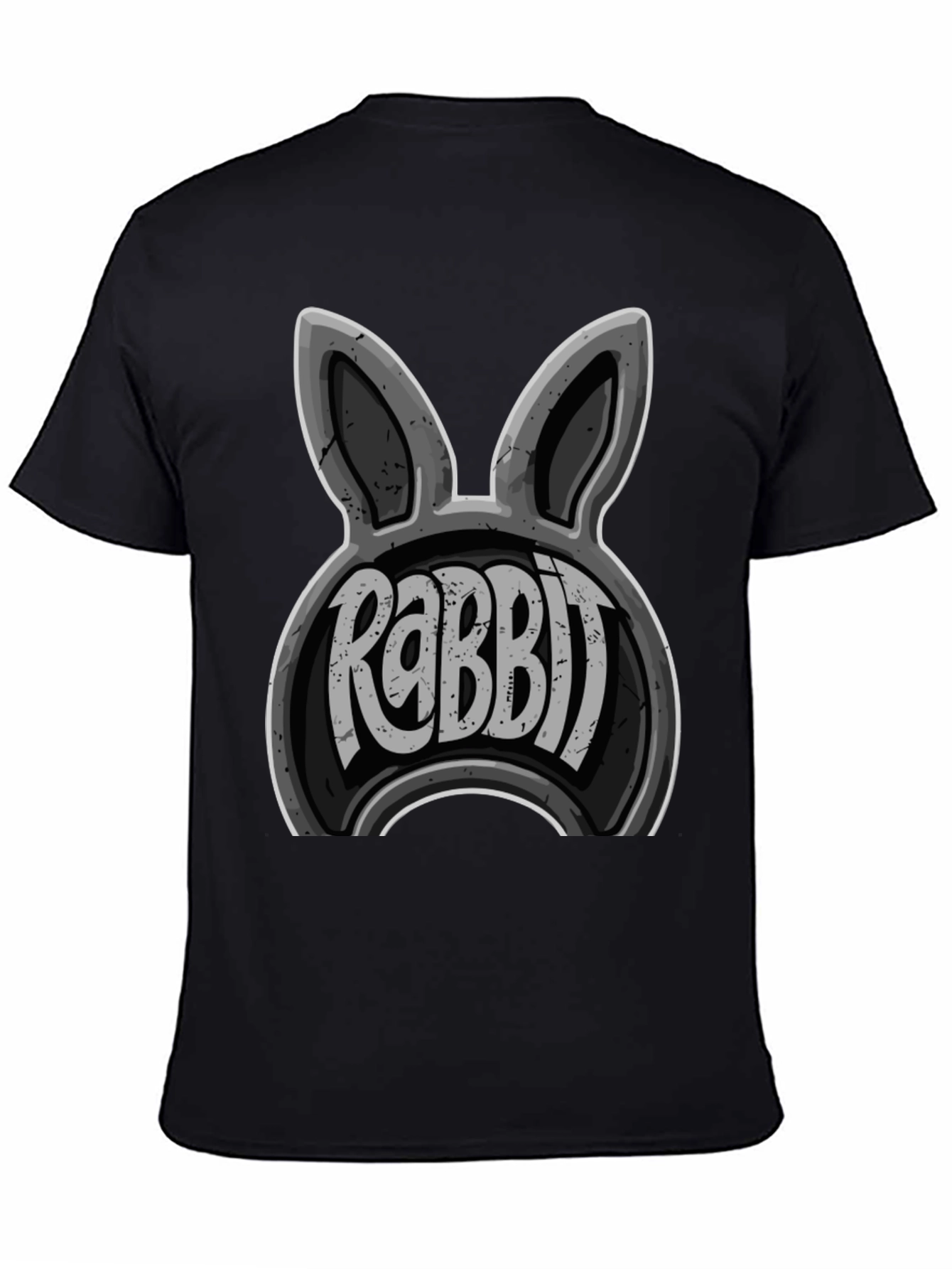 Black Rabbit Graphic Print Men's T-Shirt view 4