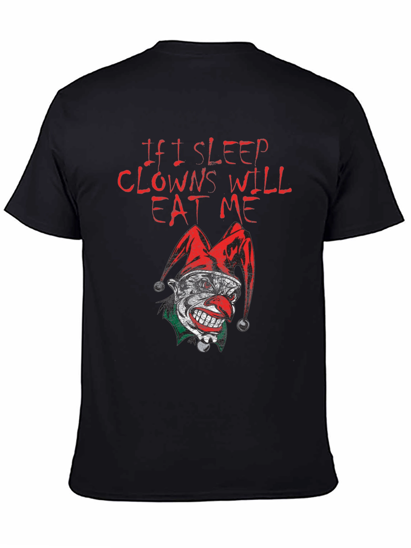 Black If I Sleep Clowns Will Eat Me Graphic T-Shirt view 4