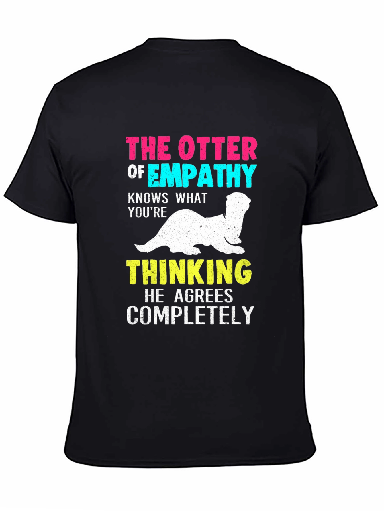 Black Empathy Otter Graphic T-Shirt view 4