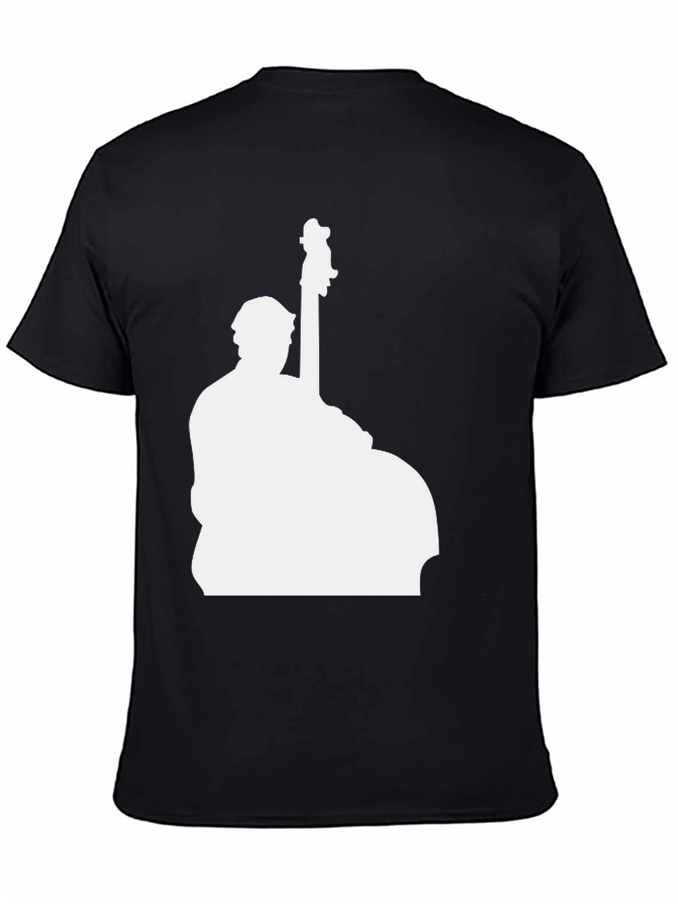 Black Bass Player Silhouette Black T-Shirt view 4