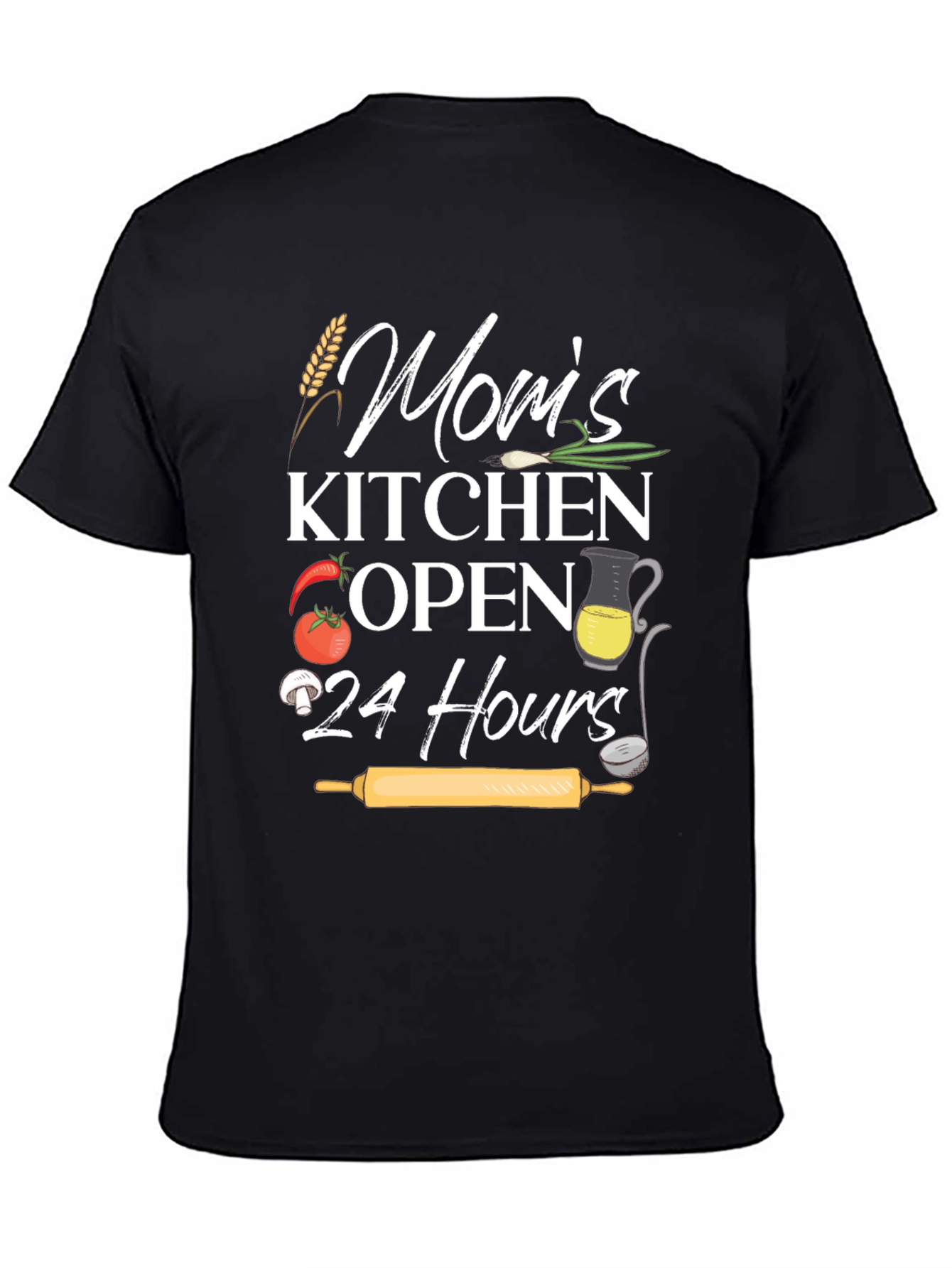 Black Mom's Kitchen Open 24 Hours Graphic Tee view 4