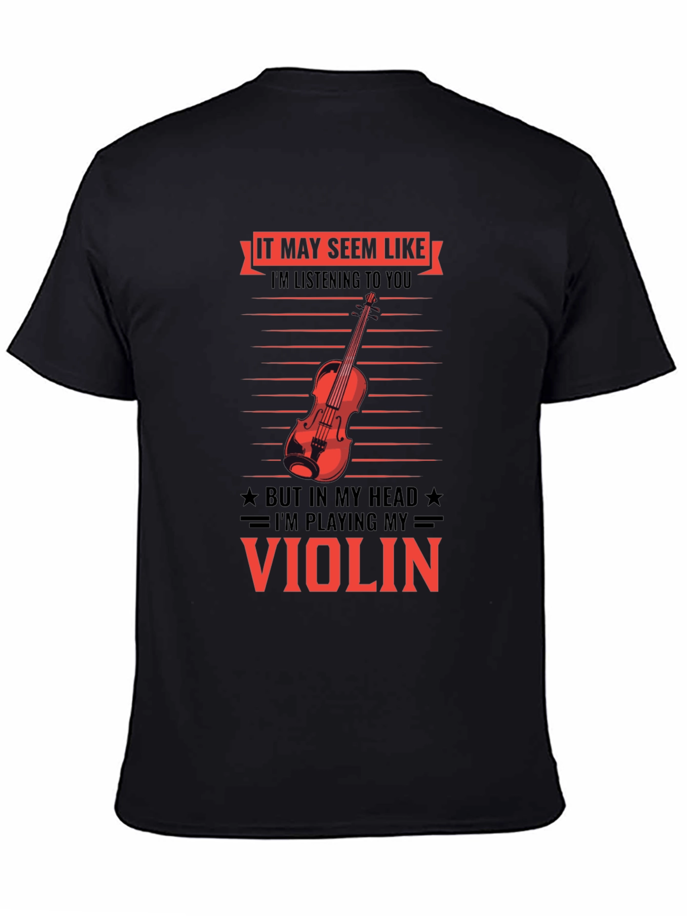 Black Violin Player T-Shirt - Funny Music Lover Tee view 4