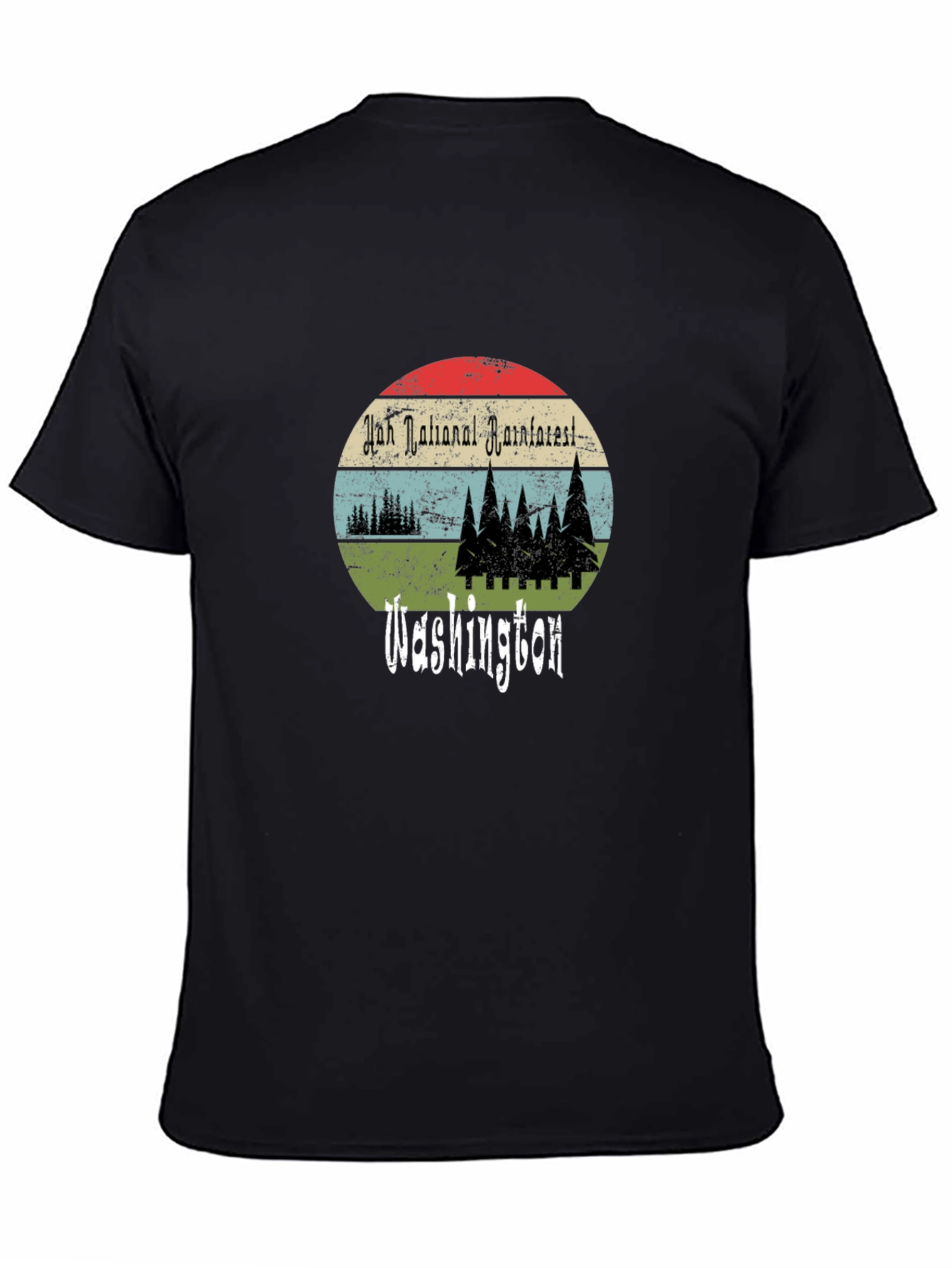 Black Hoh Rainforest Washington T-Shirt view 4