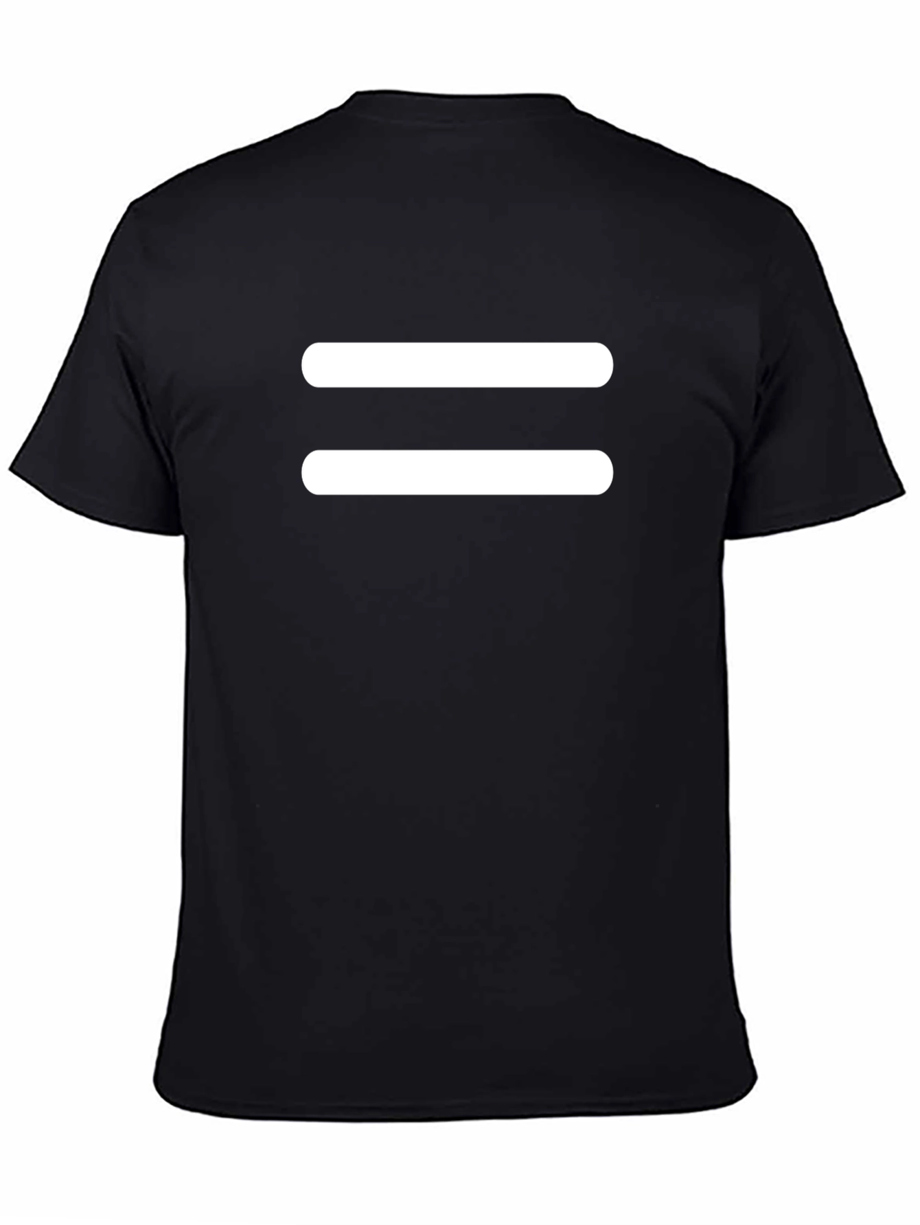 Black Equal Sign T-Shirt - Black Cotton Tee view 4