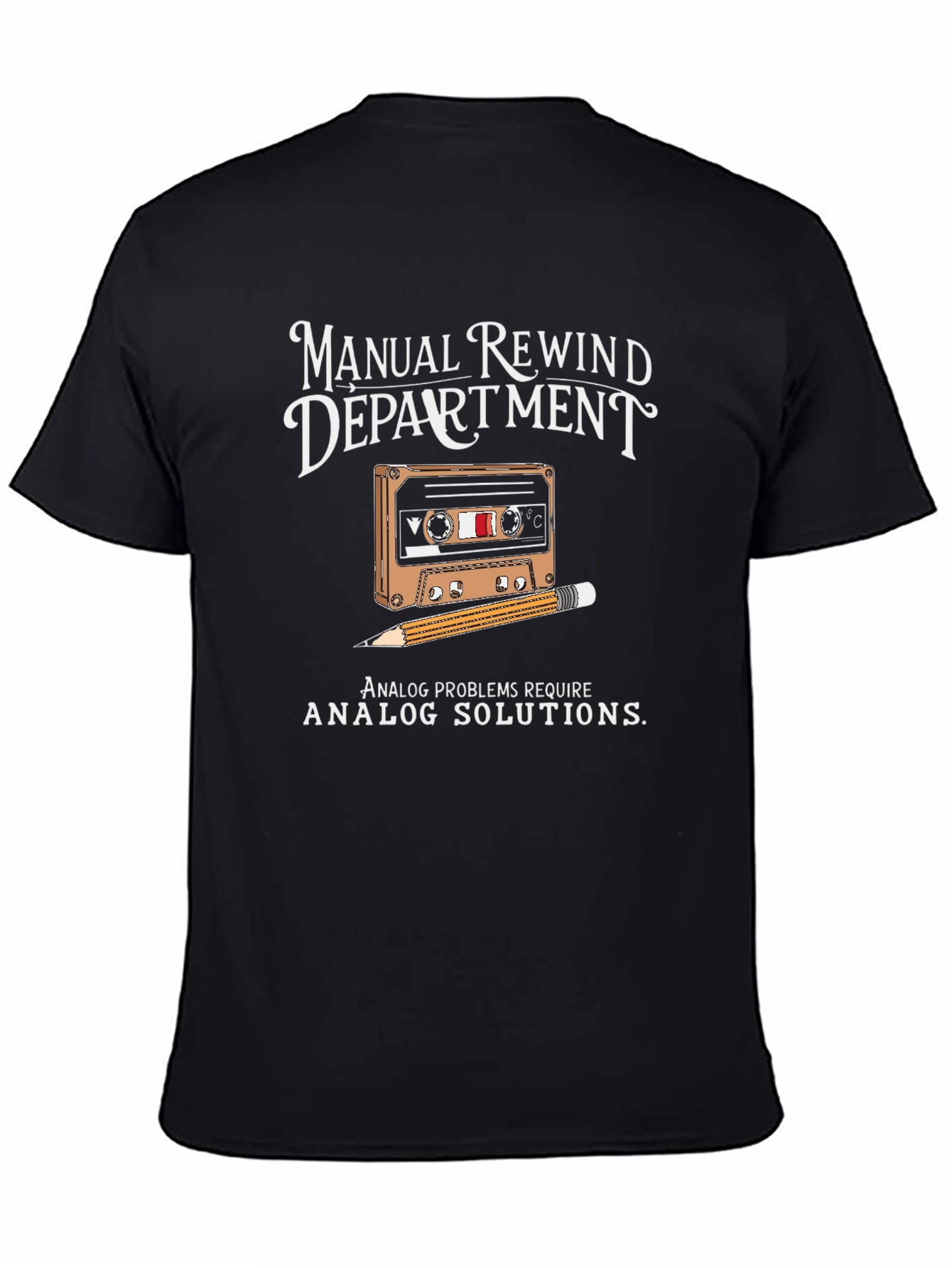 Black Manual Rewind Department T-Shirt view 4