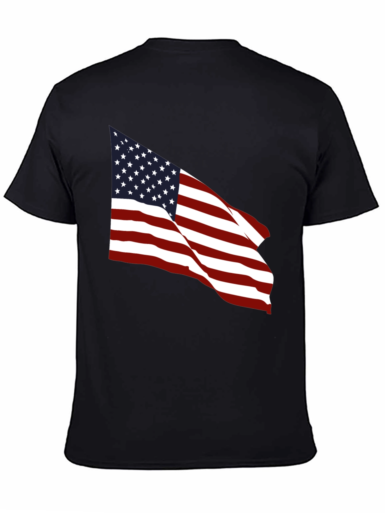 Black American Flag Graphic Black T-Shirt view 4