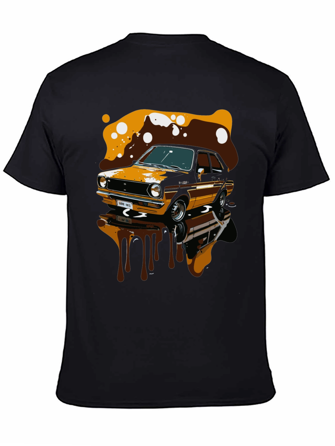 Black Vintage Car Graphic T-Shirt view 4