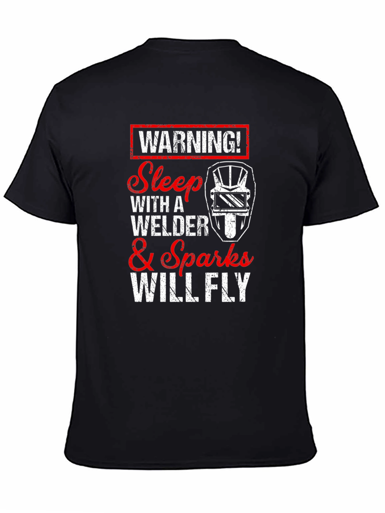 Black Warning Welder T-Shirt - Sparks Will Fly! view 4