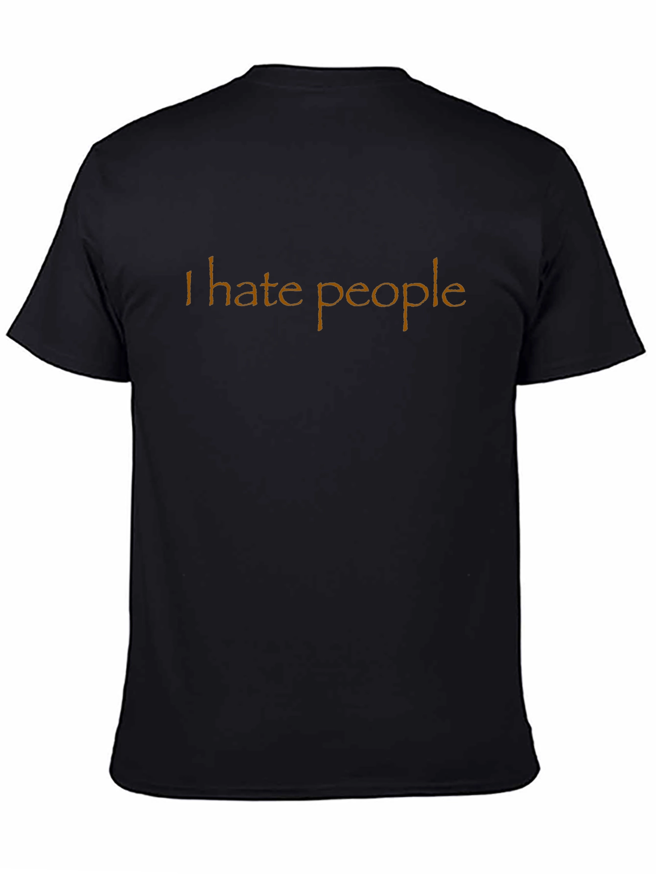Black I Hate People Graphic Tee - Black Crewneck Casual T-Shirt view 4