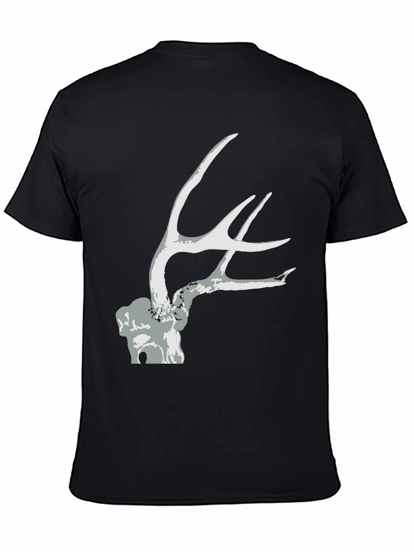 Black Antler Graphic Tee - Black Unisex T-Shirt view 4