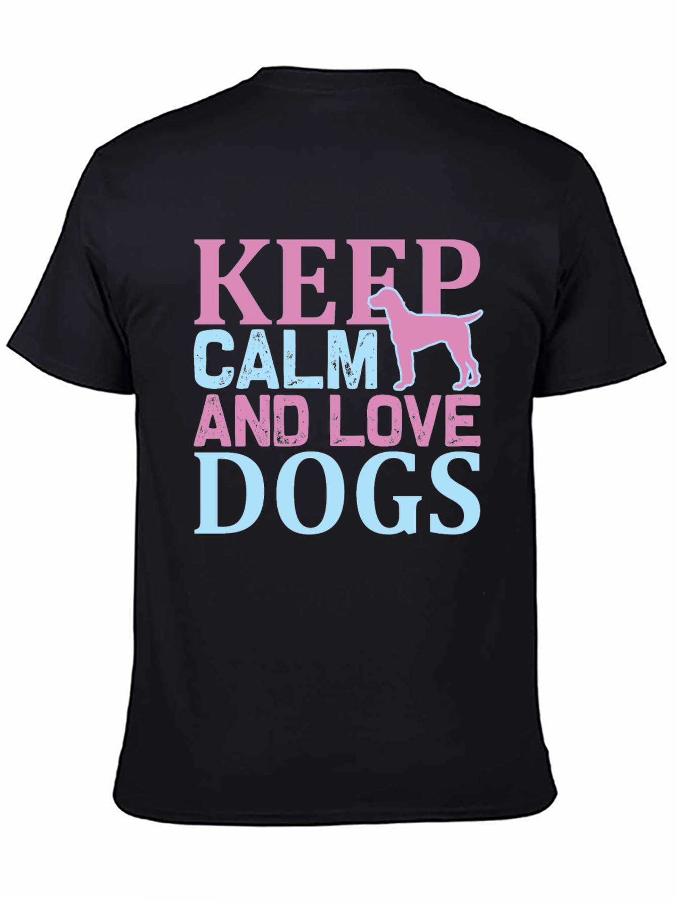 Black Keep Calm And Love Dogs Graphic Tee view 4