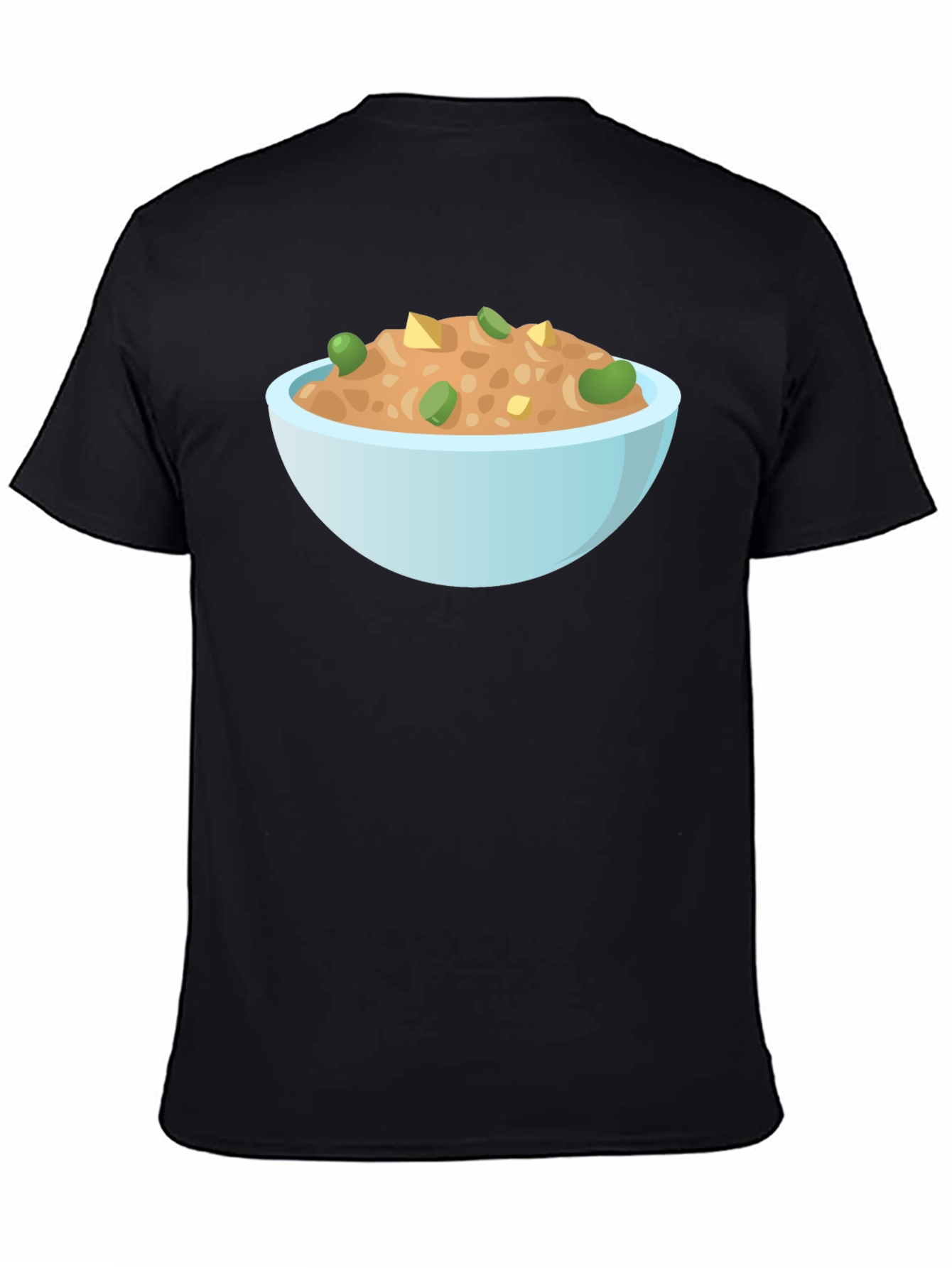 Black Bowl of Food Graphic Tee - Unisex Black T-Shirt view 4