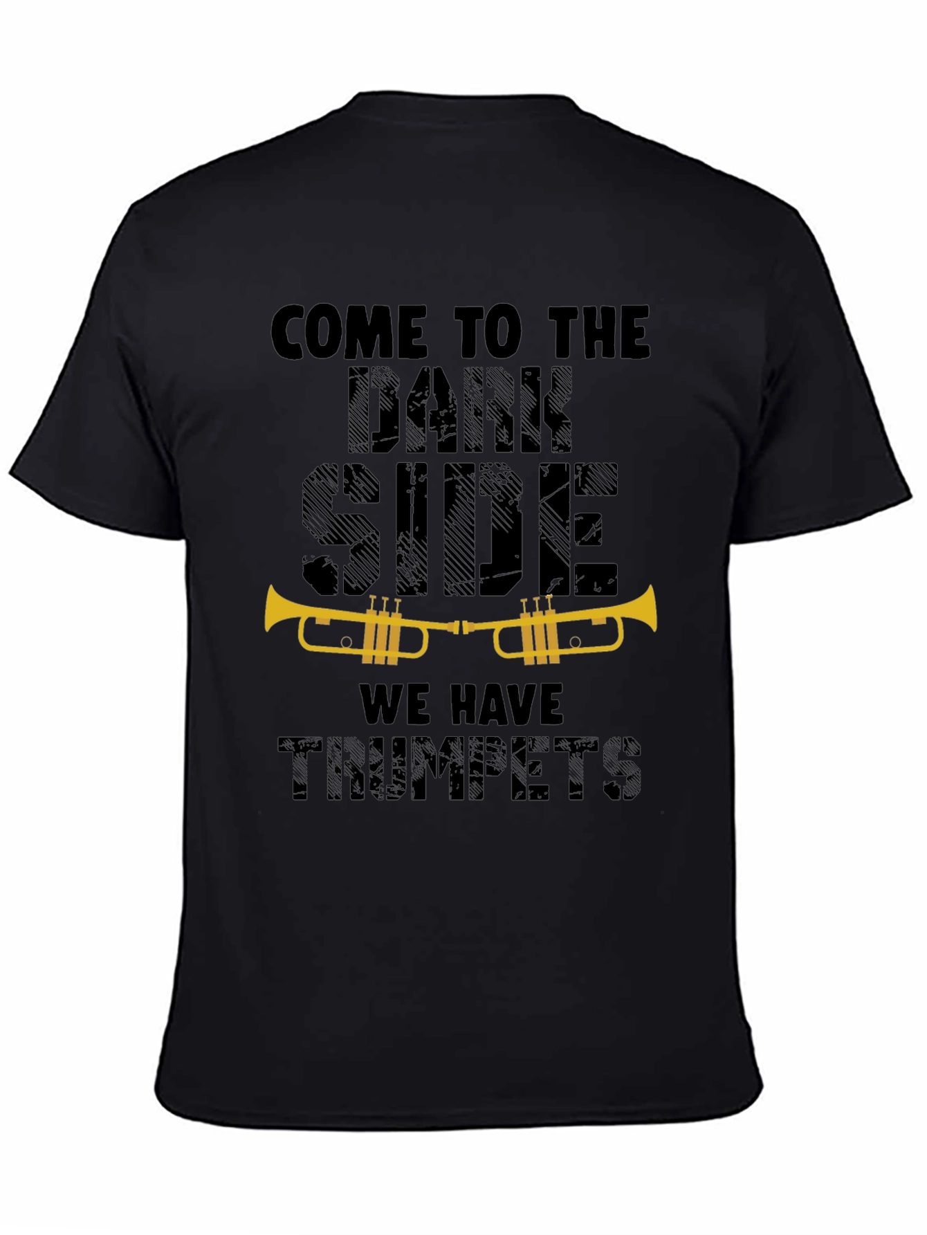 Black Dark Side Trumpets Graphic T-Shirt view 4
