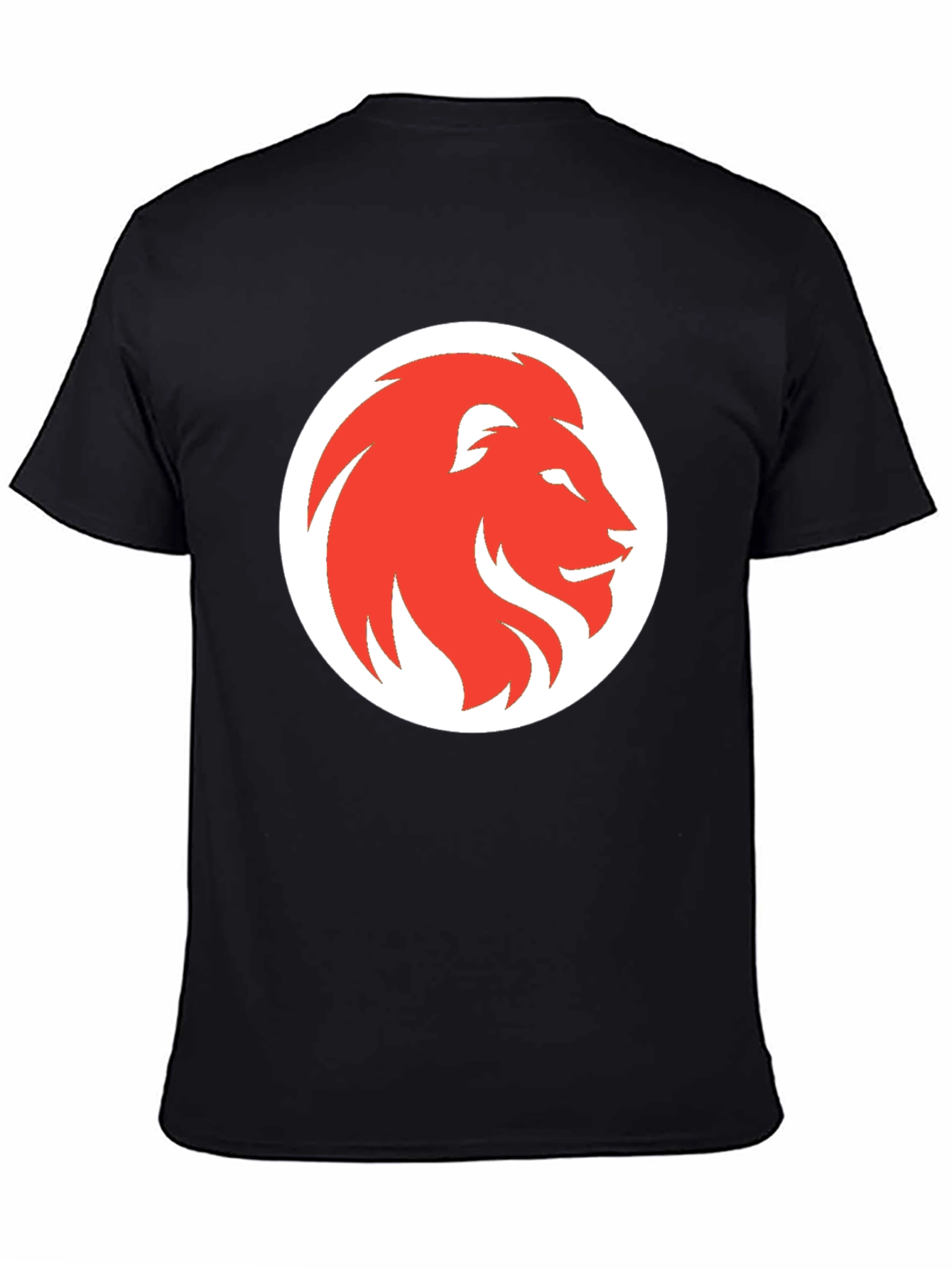 Black Lion Graphic Print Men's Black T-Shirt view 4