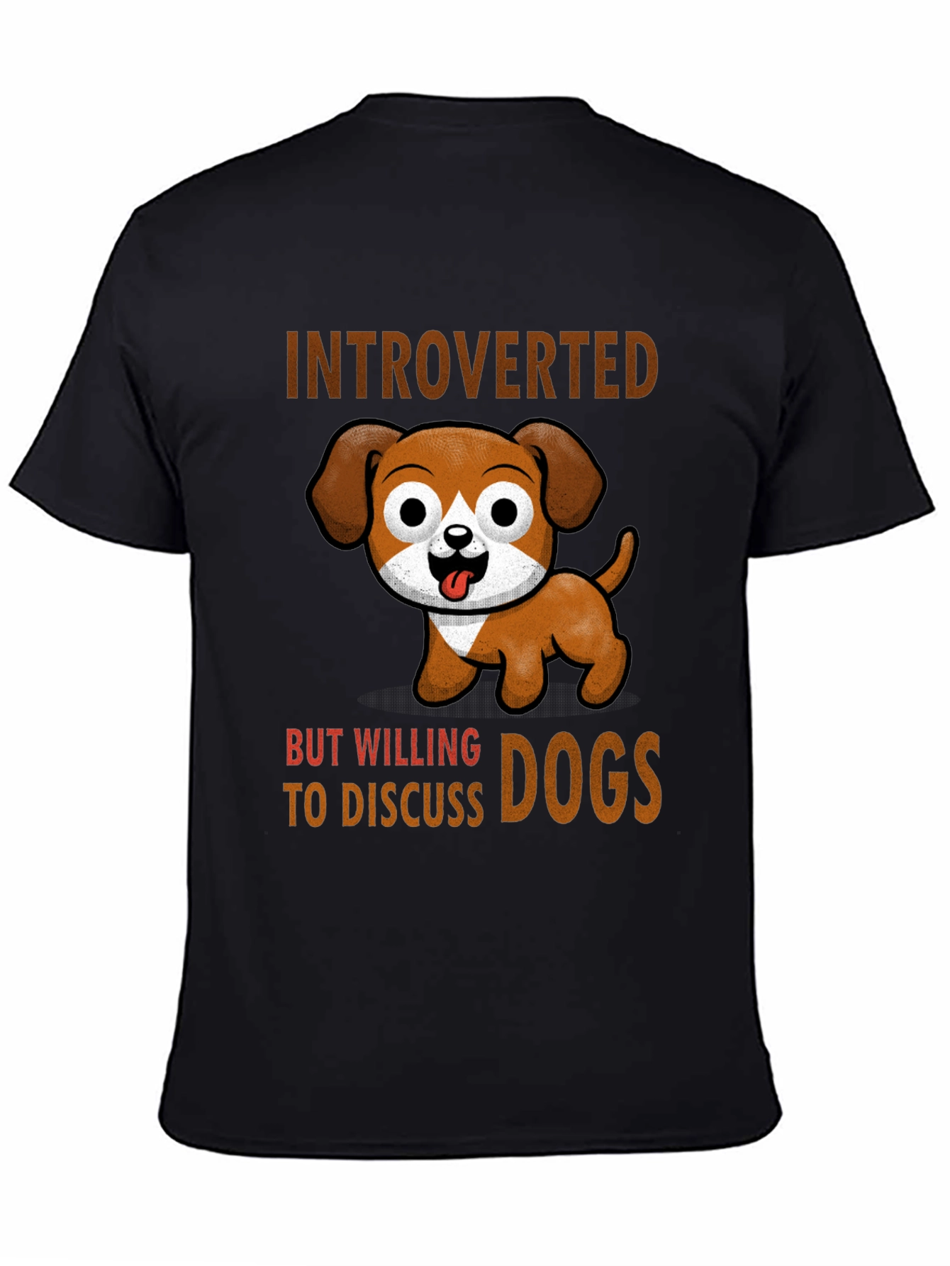 Black Introverted But Willing to Discuss Dogs T-Shirt view 4