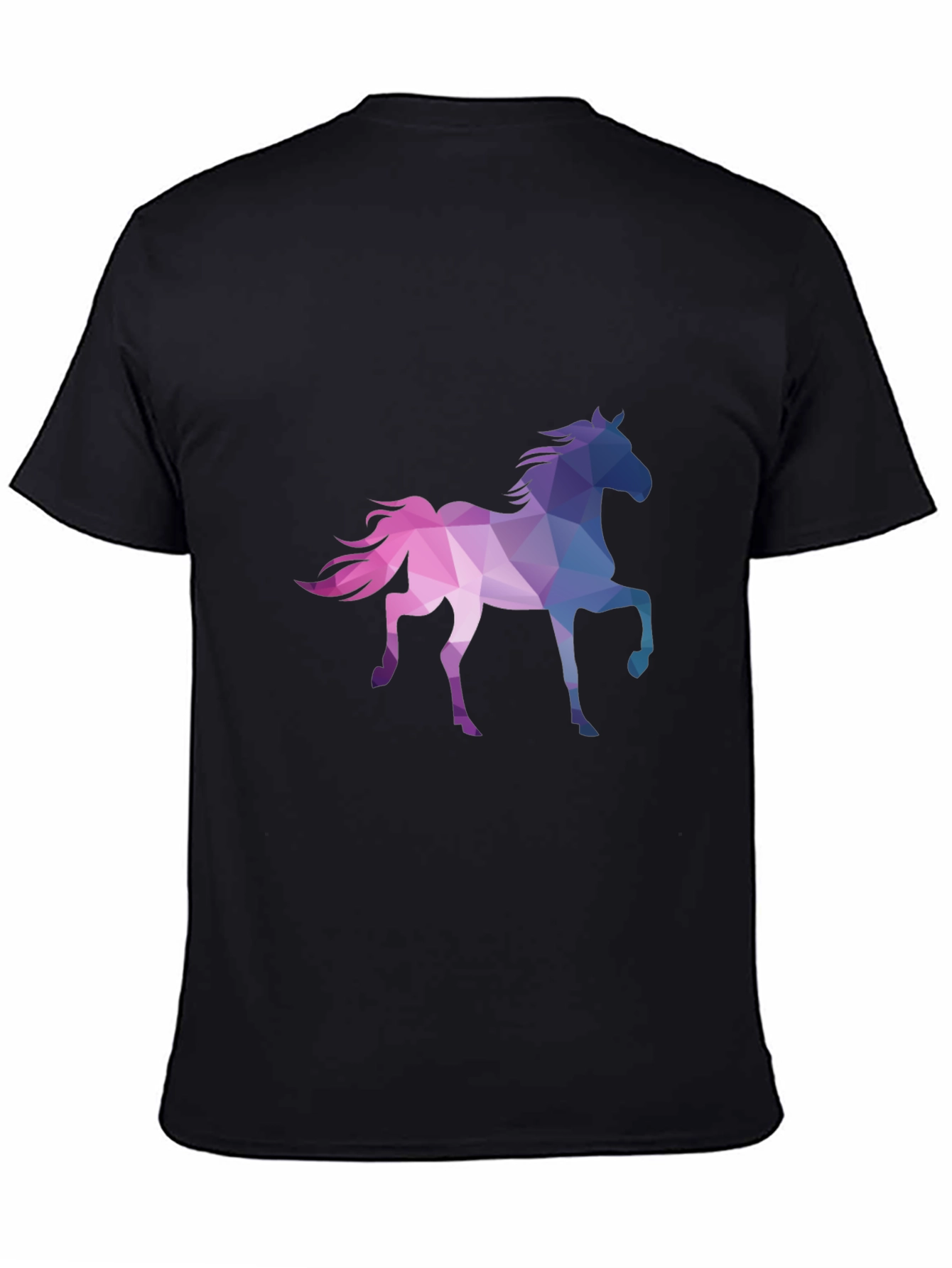 Black Geometric Horse Graphic T-Shirt - Black view 4