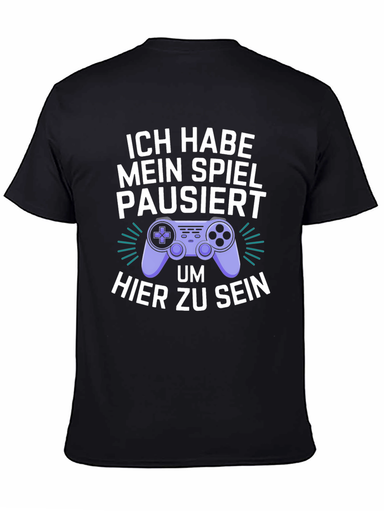 Black Gamer Humor T-Shirt - I Paused My Game view 4
