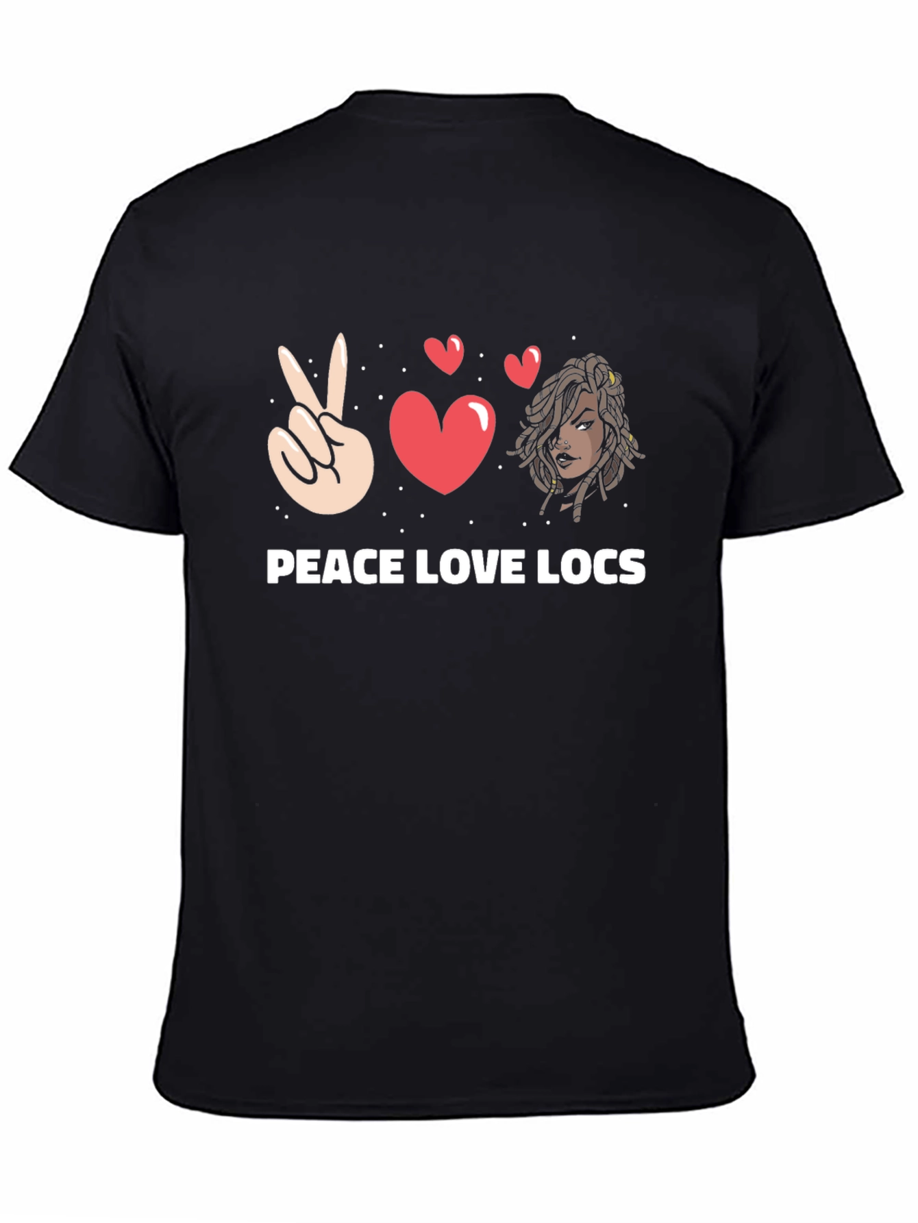 Peace Love Locs Graphic Tee - Black - 4