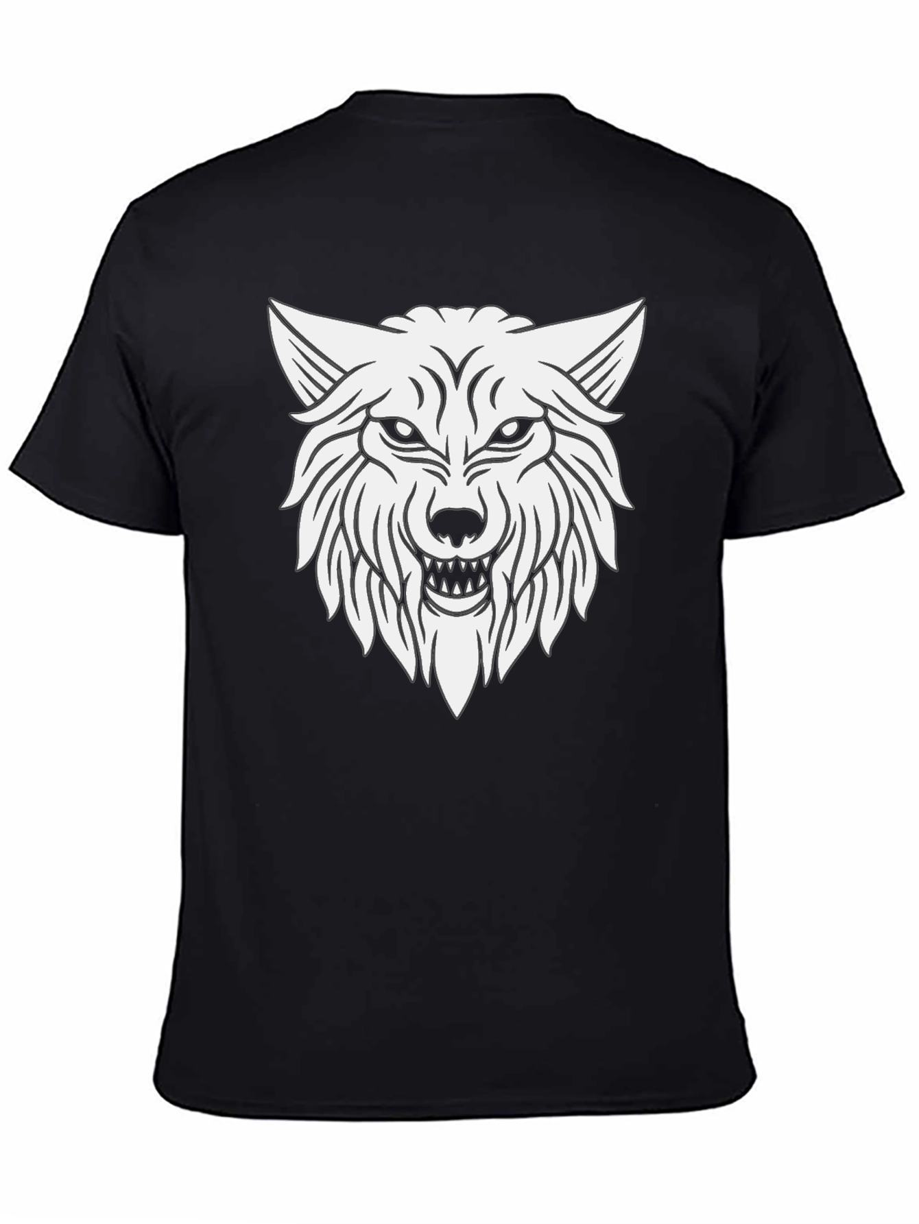 Black Wolf Graphic T-Shirt - Black Cotton Tee view 4