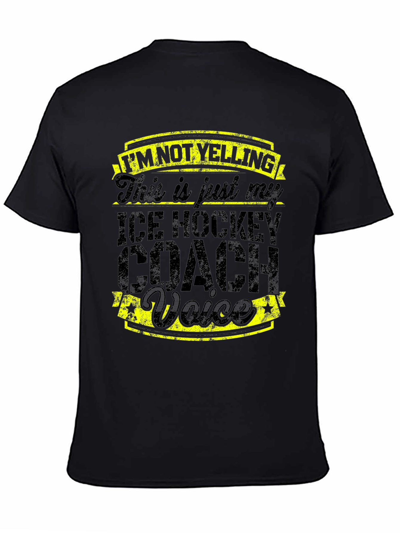 Black Ice Hockey Coach Voice T-Shirt - Funny Coach Tee view 4