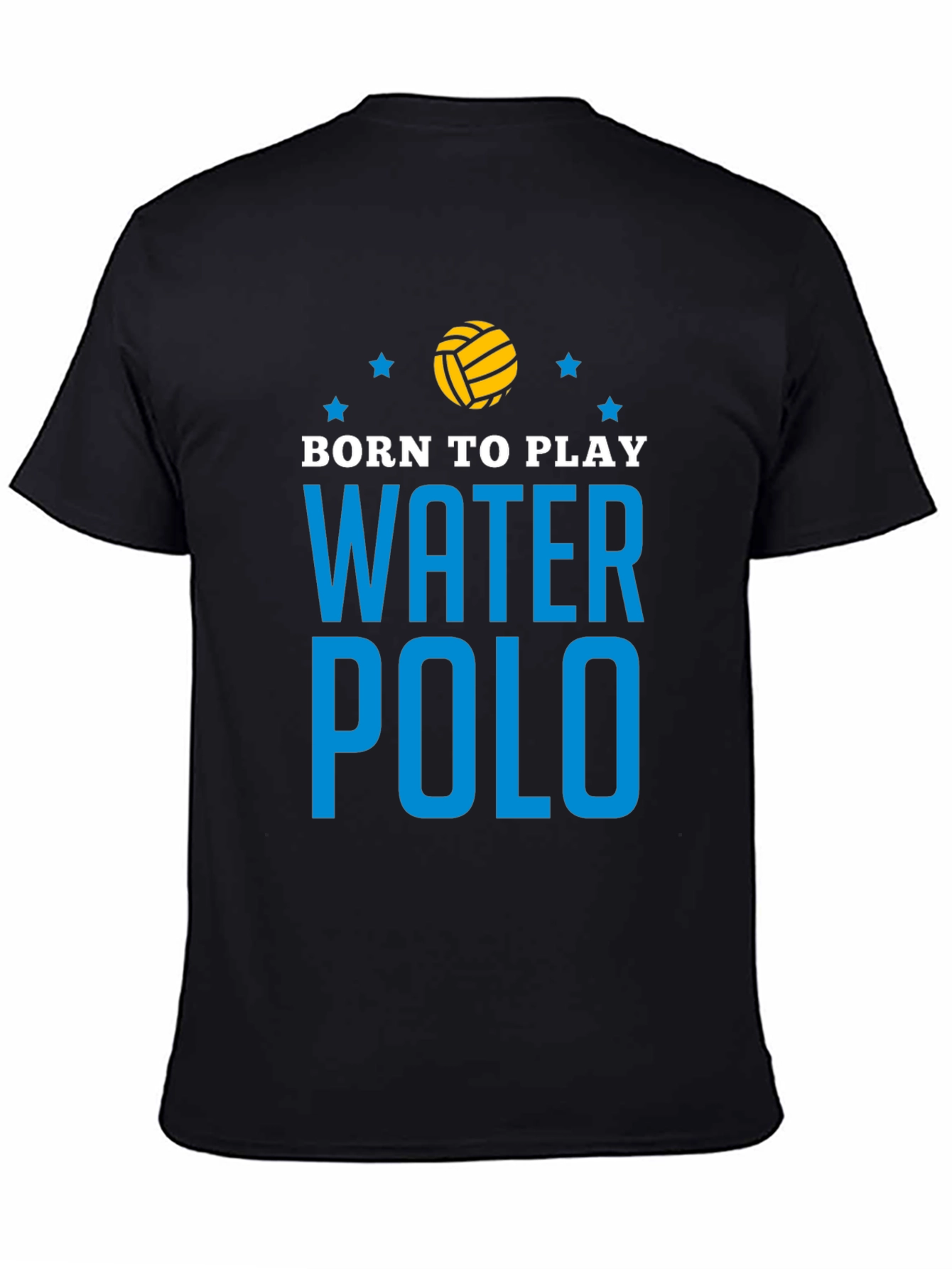 Black Born to Play Water Polo Graphic T-Shirt view 4