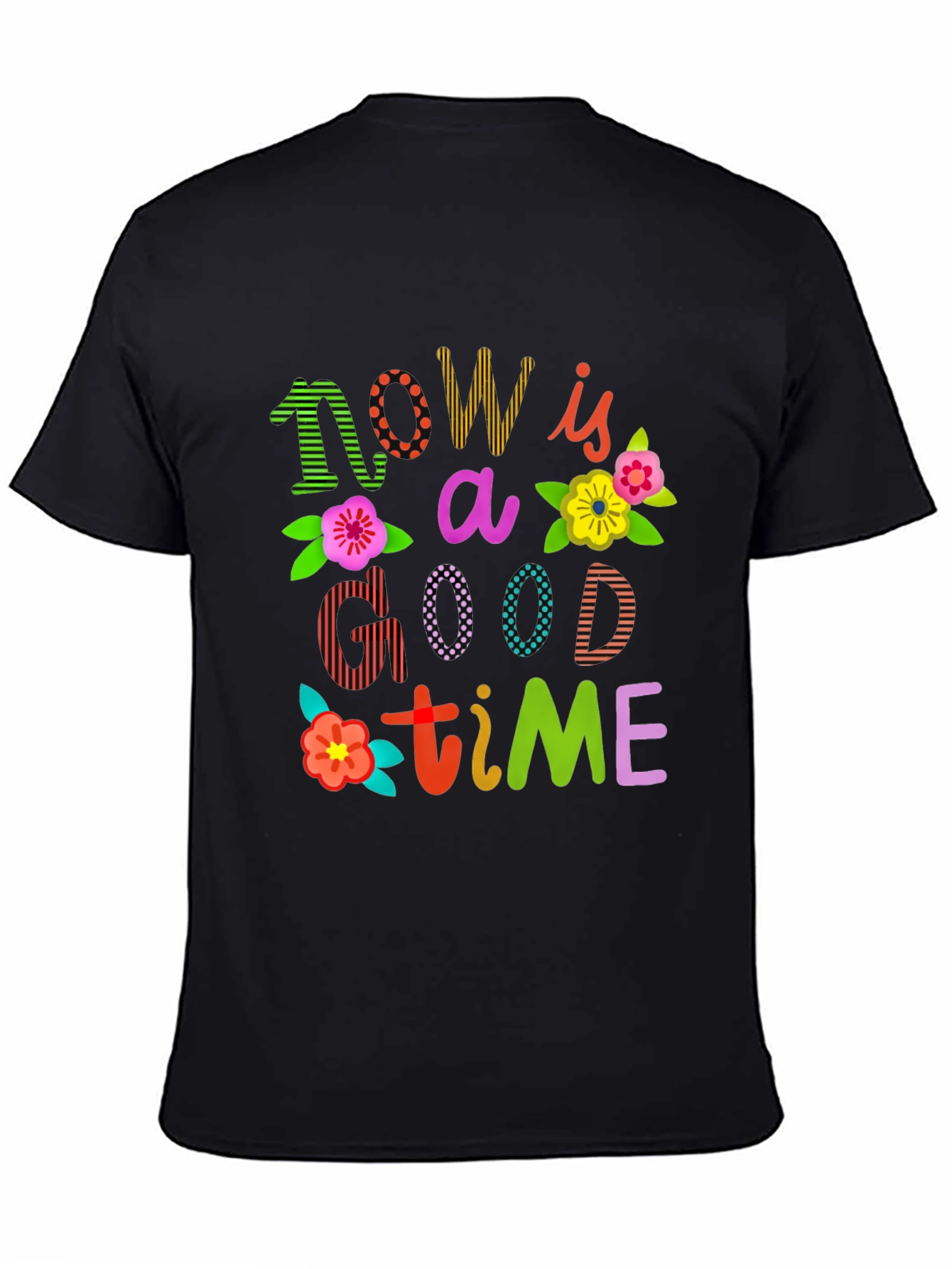 Black Now is a Good Time Graphic T-Shirt view 4