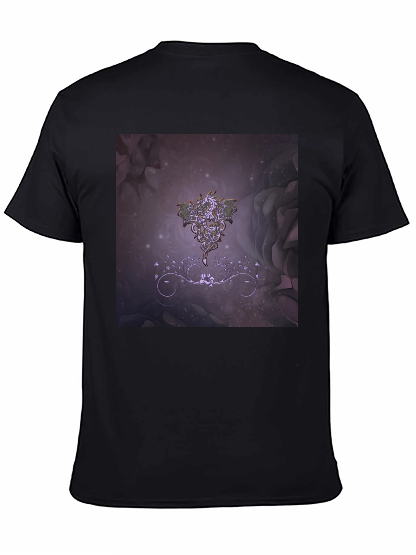 Black Dragon Celtic Knot Design Tee - Fantasy Apparel view 4