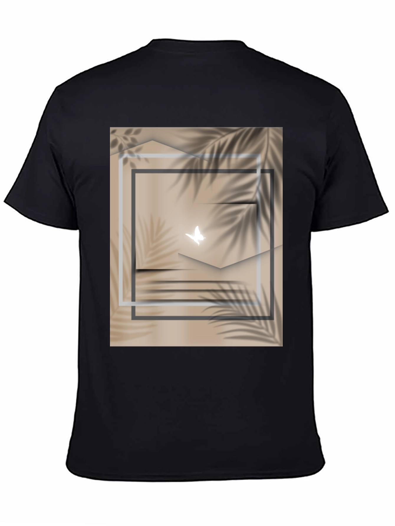Black Abstract Butterfly Graphic Tee - Stylish Casual Wear view 4