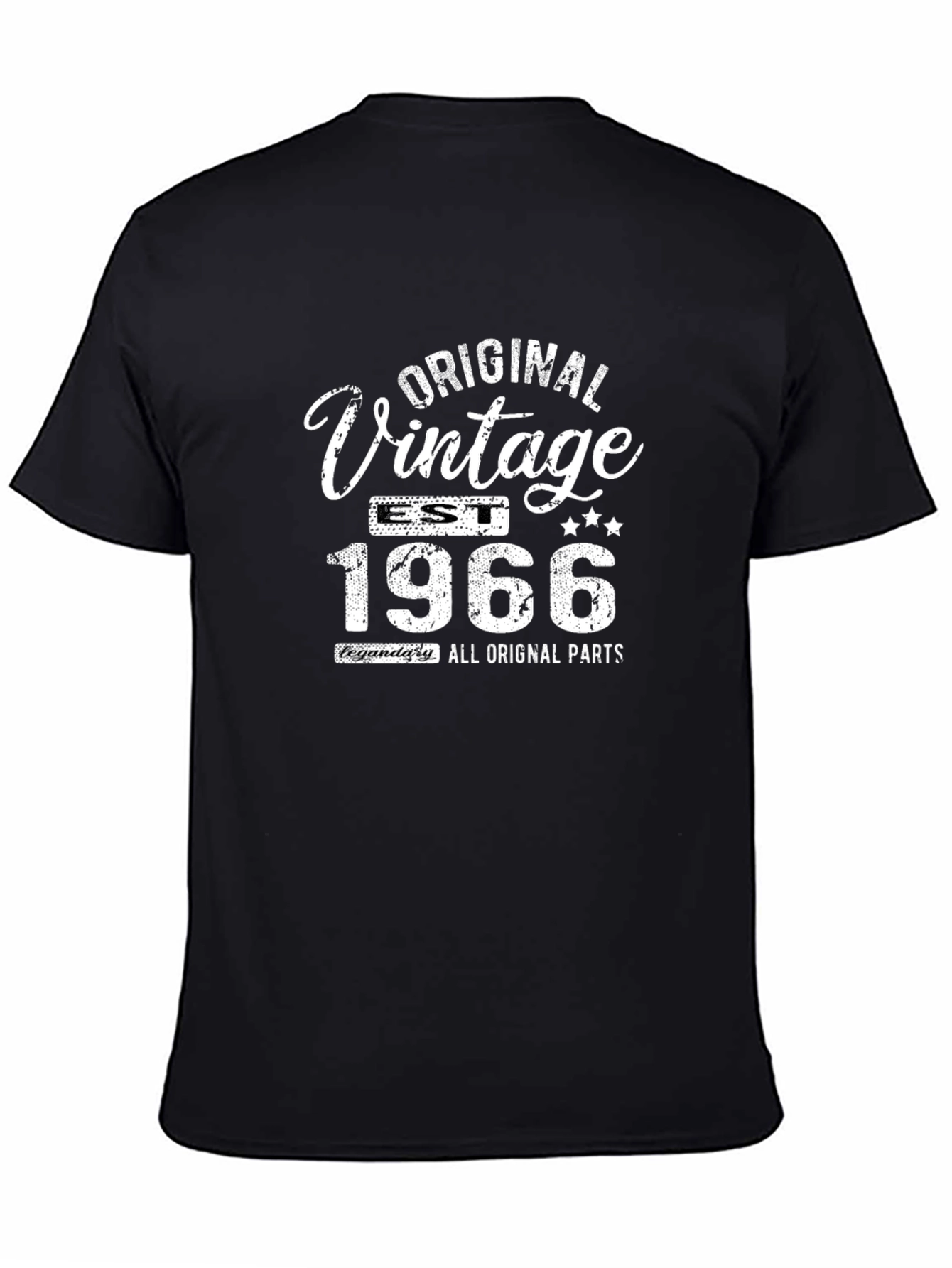 Black Vintage 1966 Original Parts T-Shirt view 4