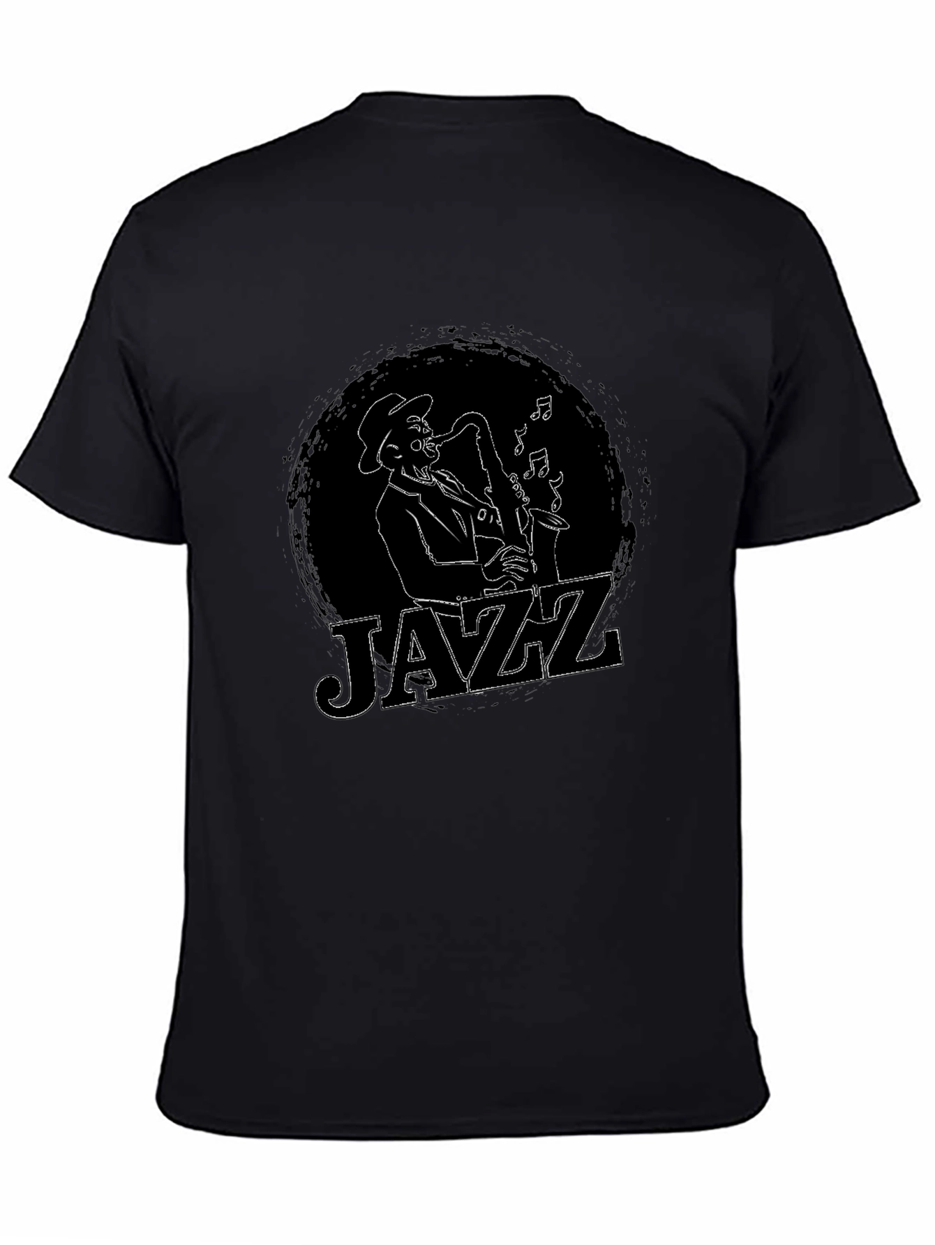 Black Cool Jazz Saxophone Player T-Shirt view 4