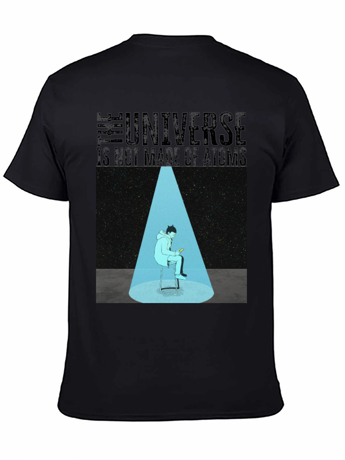 Black The Universe Tee: Atomic Insight Graphic T-Shirt view 4