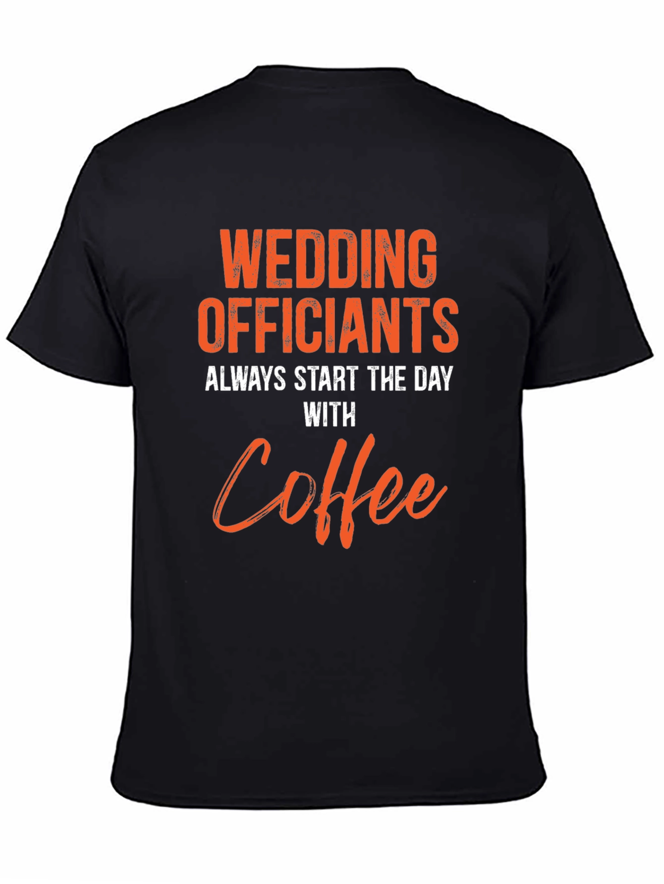Black Wedding Officiants Coffee T-Shirt view 4