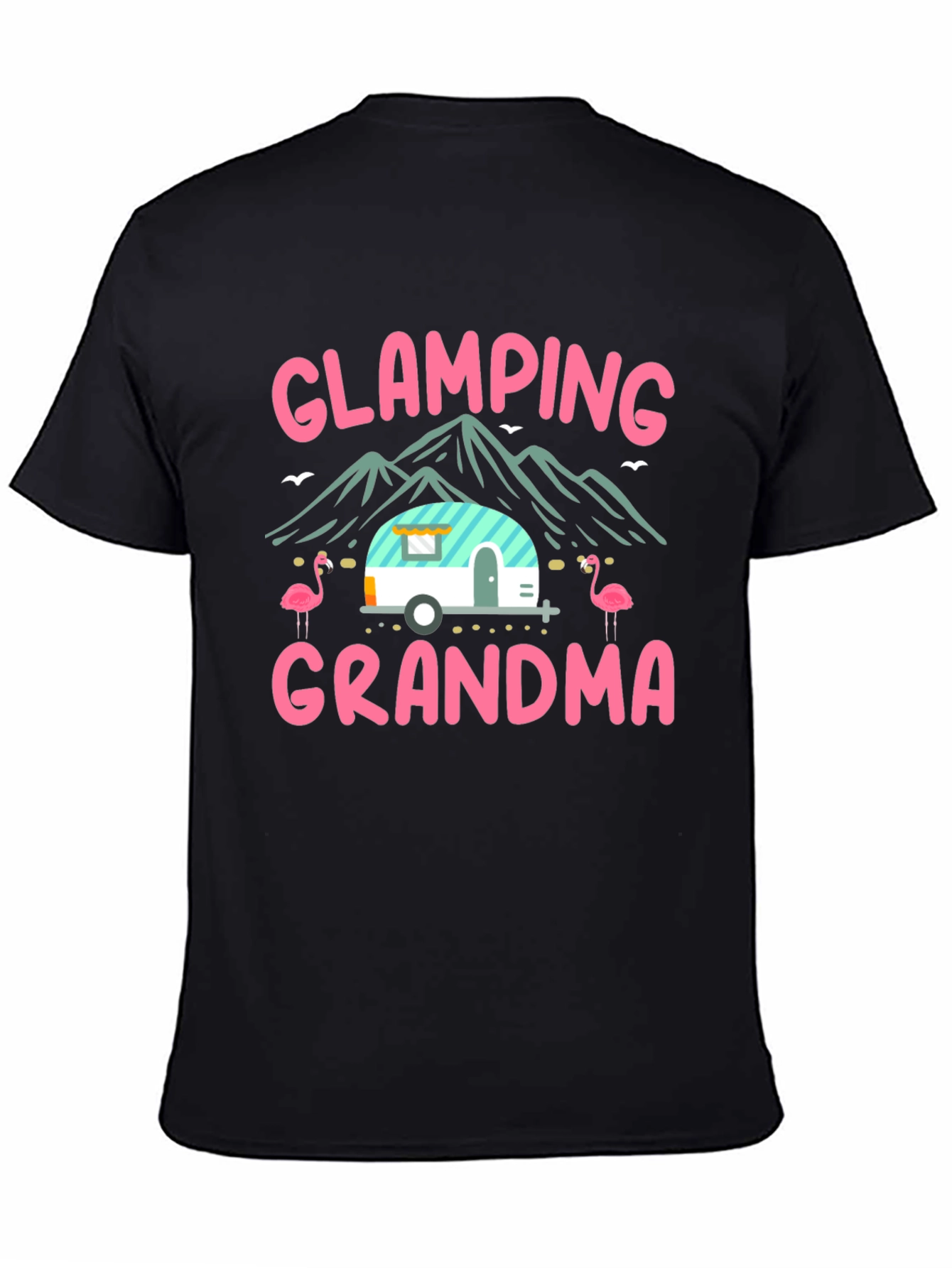 Black Glamping Grandma T-Shirt - Camping Tee view 4