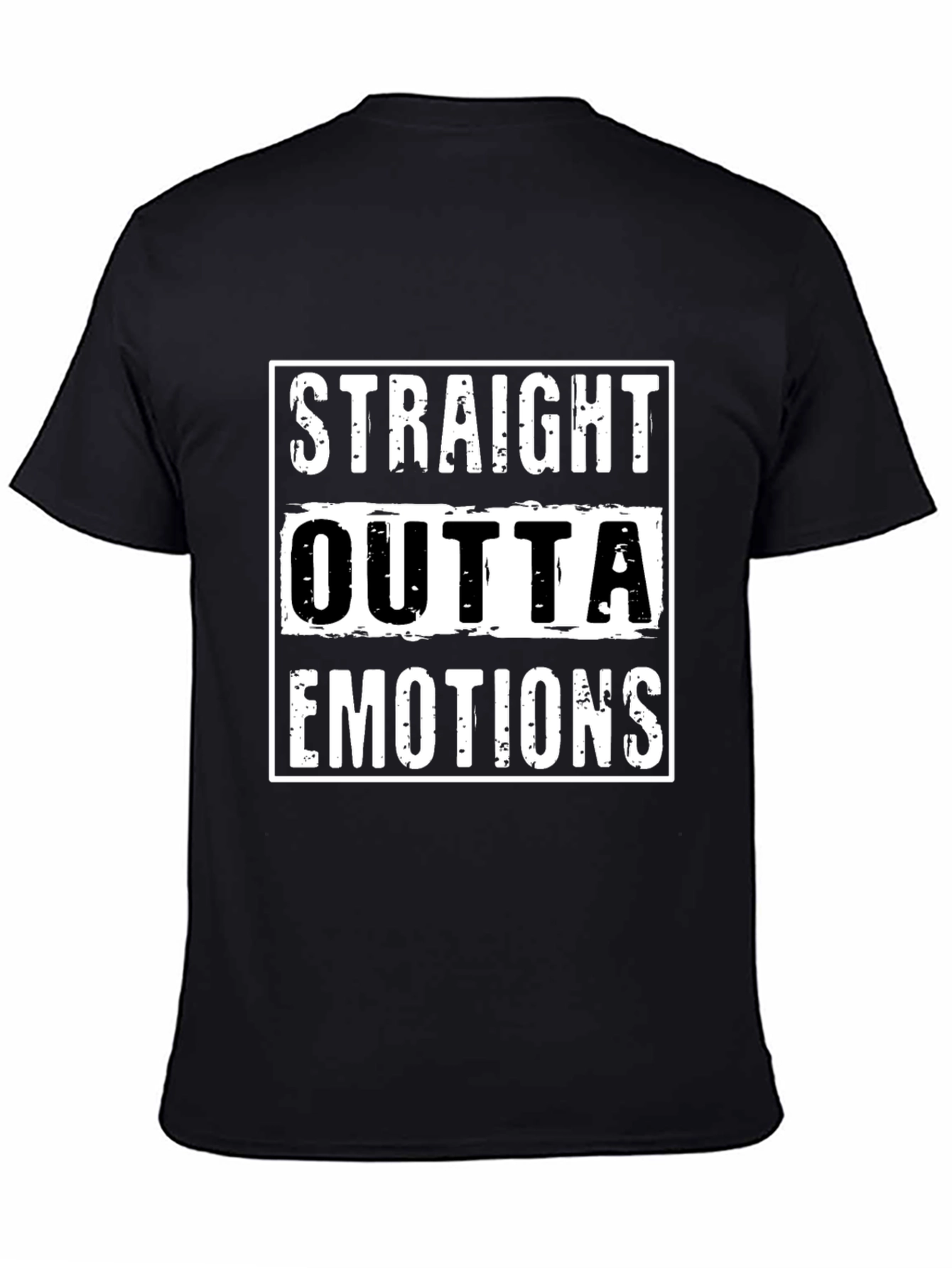 Black Straight Outta Emotions Graphic Tee view 4