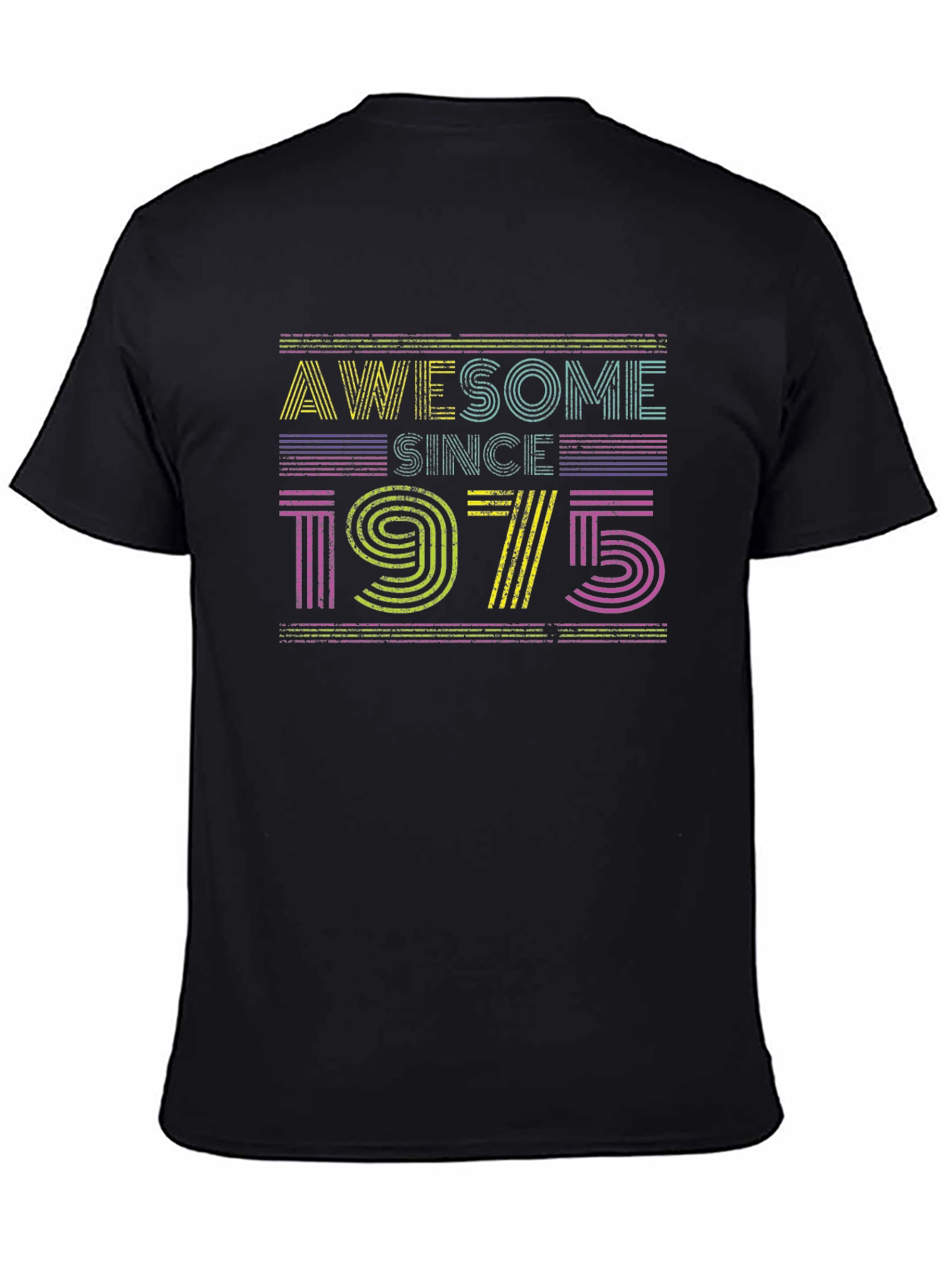 Black Awesome Since 1975 Retro T-Shirt view 4