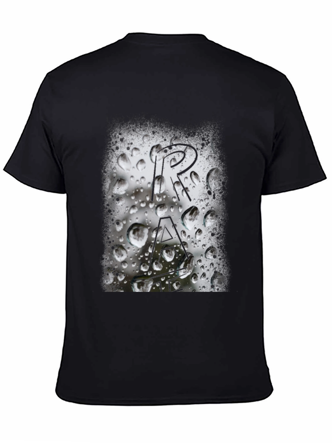 Black Abstract Graphic Black T-Shirt view 4