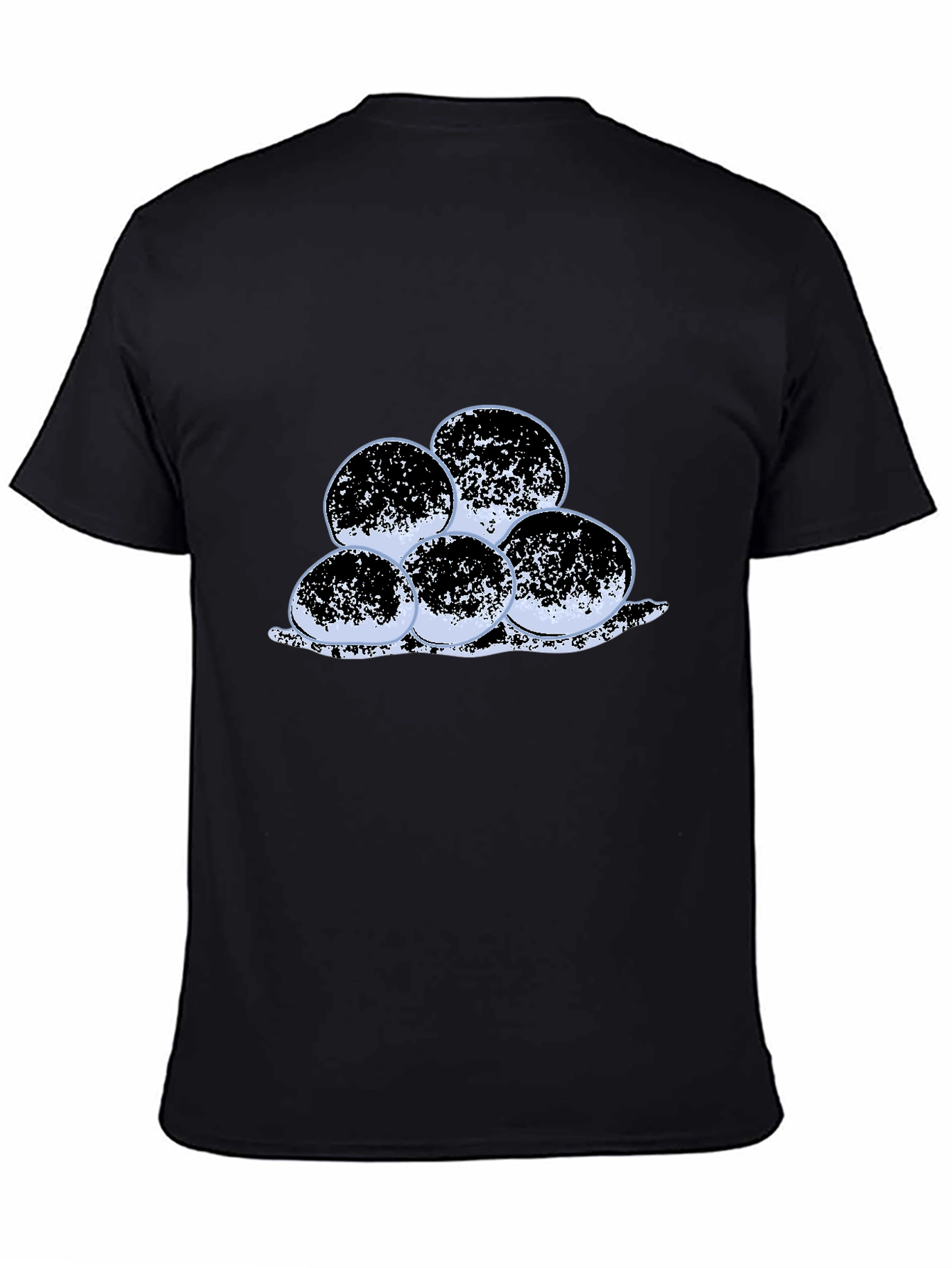 Black Unique Round Design Black T-Shirt view 4