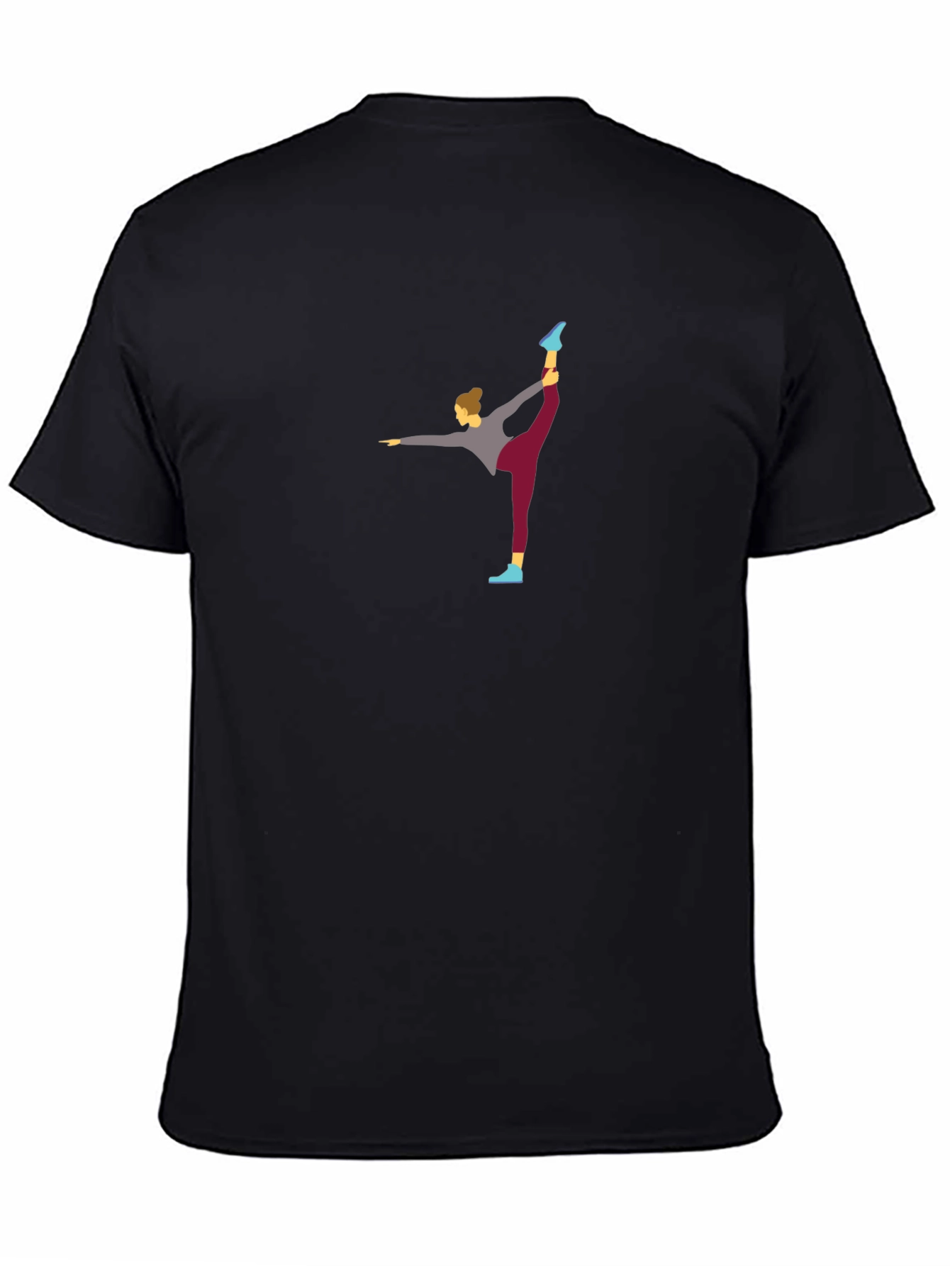 Black Yoga Pose Graphic Tee - Men's Black T-Shirt view 4